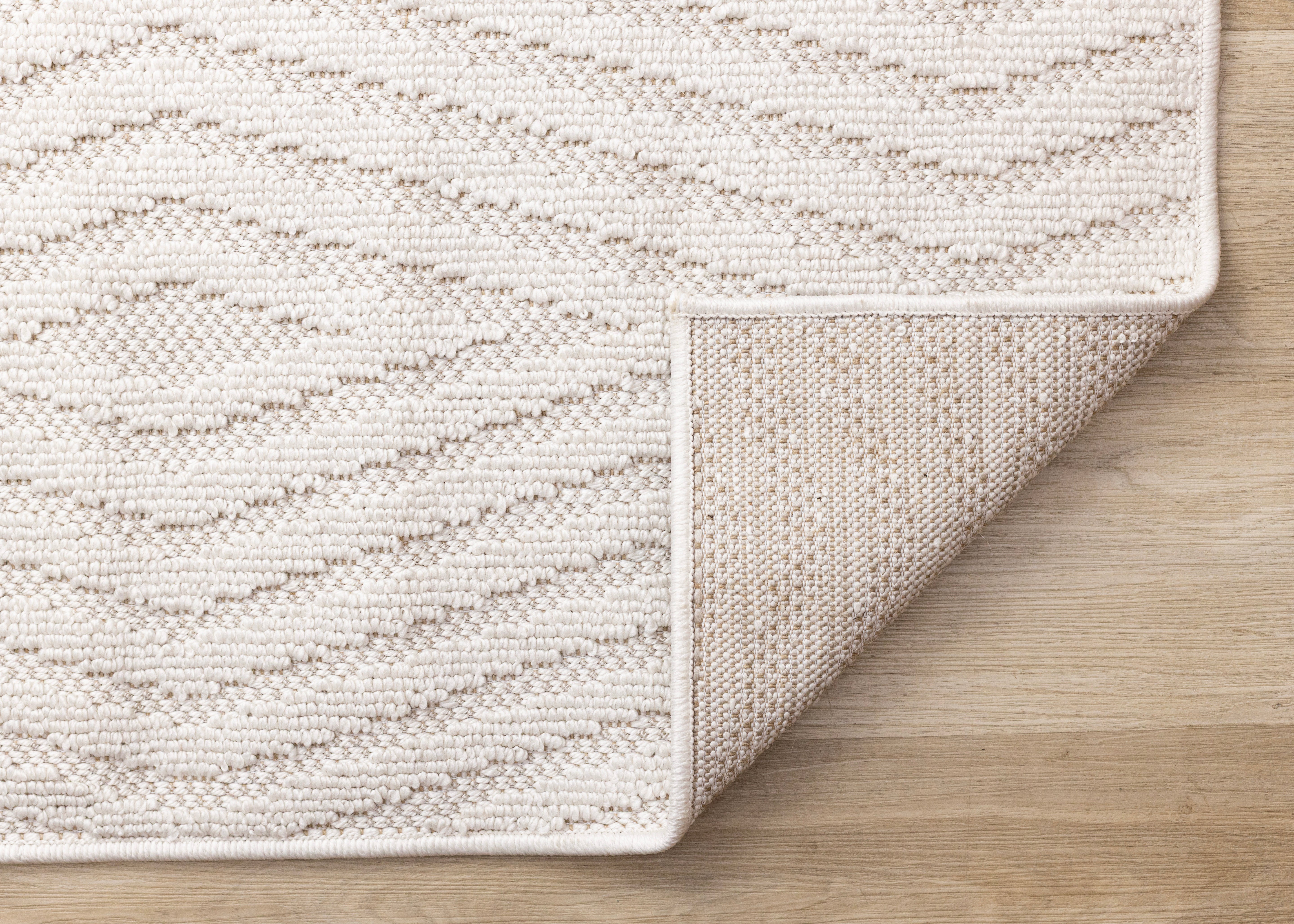 Isla White Diamond Trellis Design Rug
