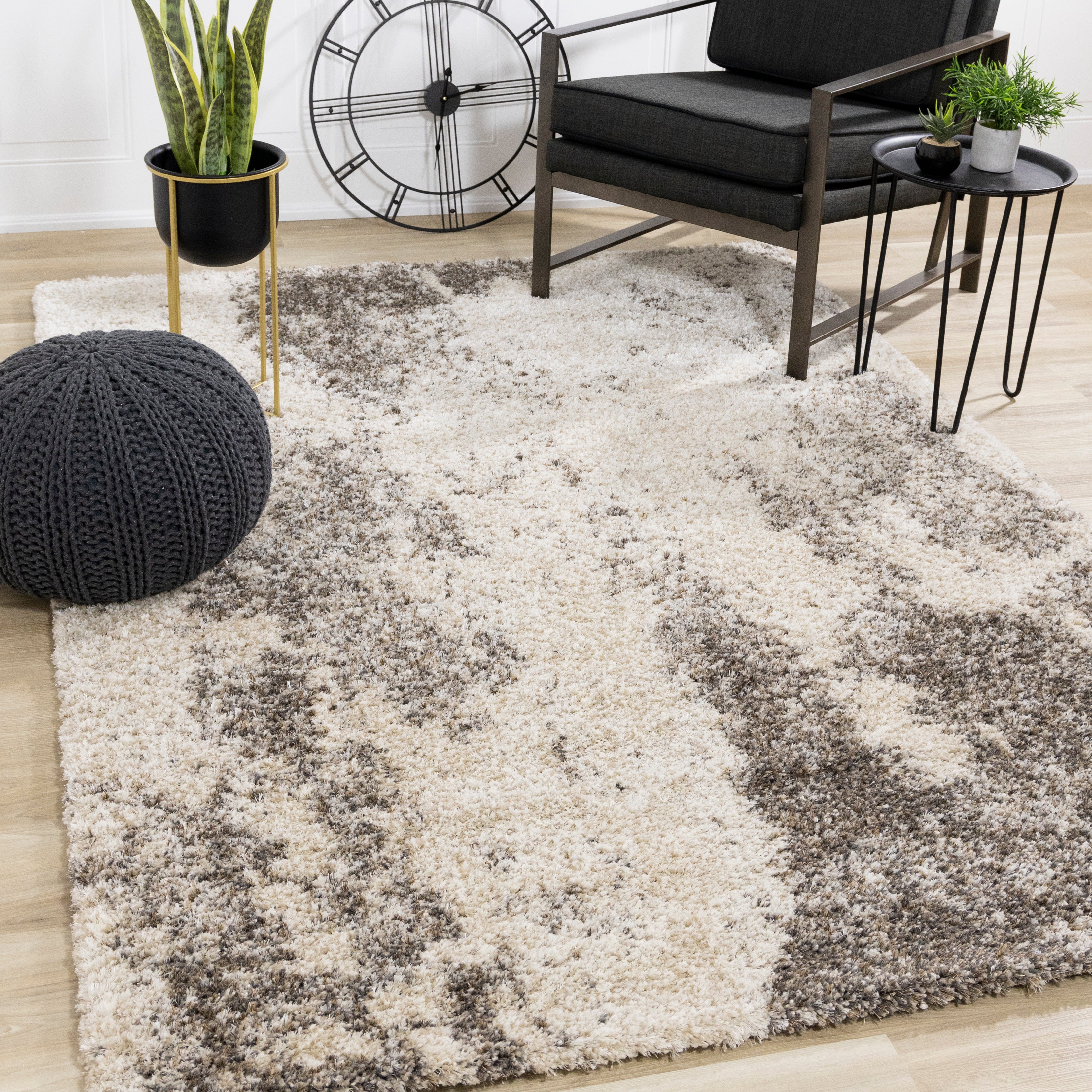Lane Cream Brown Abstract Luxury Rug