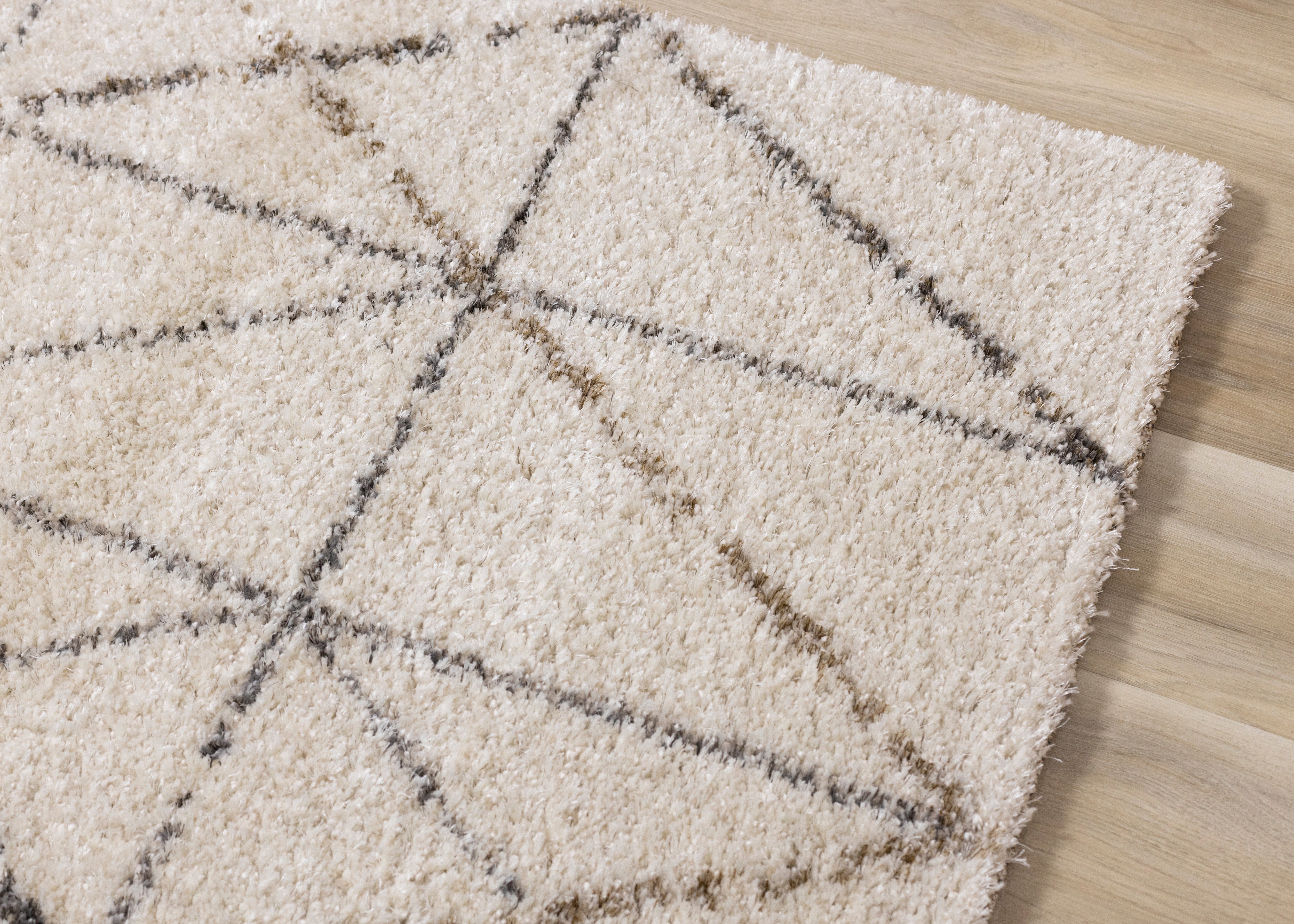 Lane Cream Grey Geometric Luxury Rug