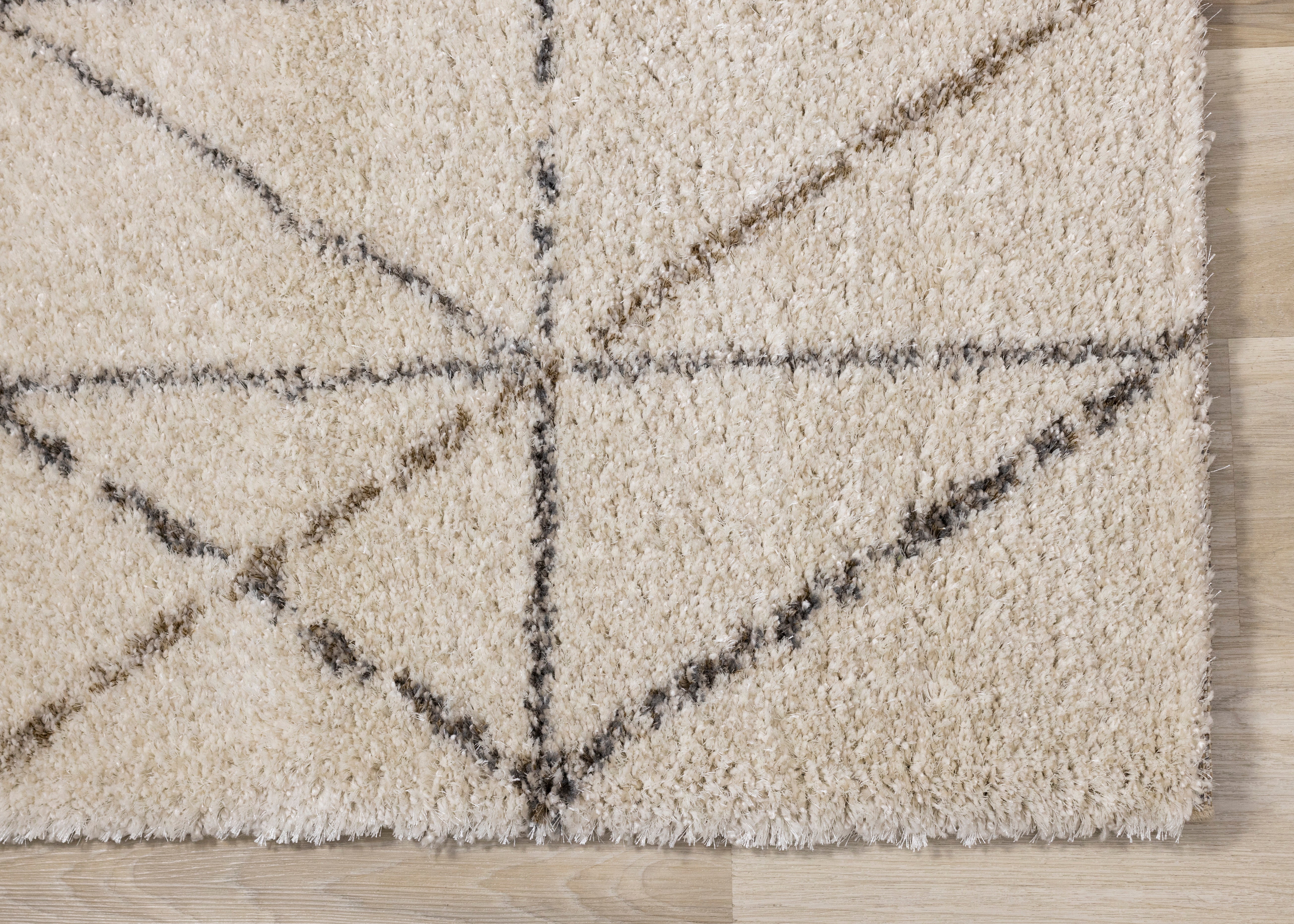 Lane Cream Grey Geometric Luxury Rug