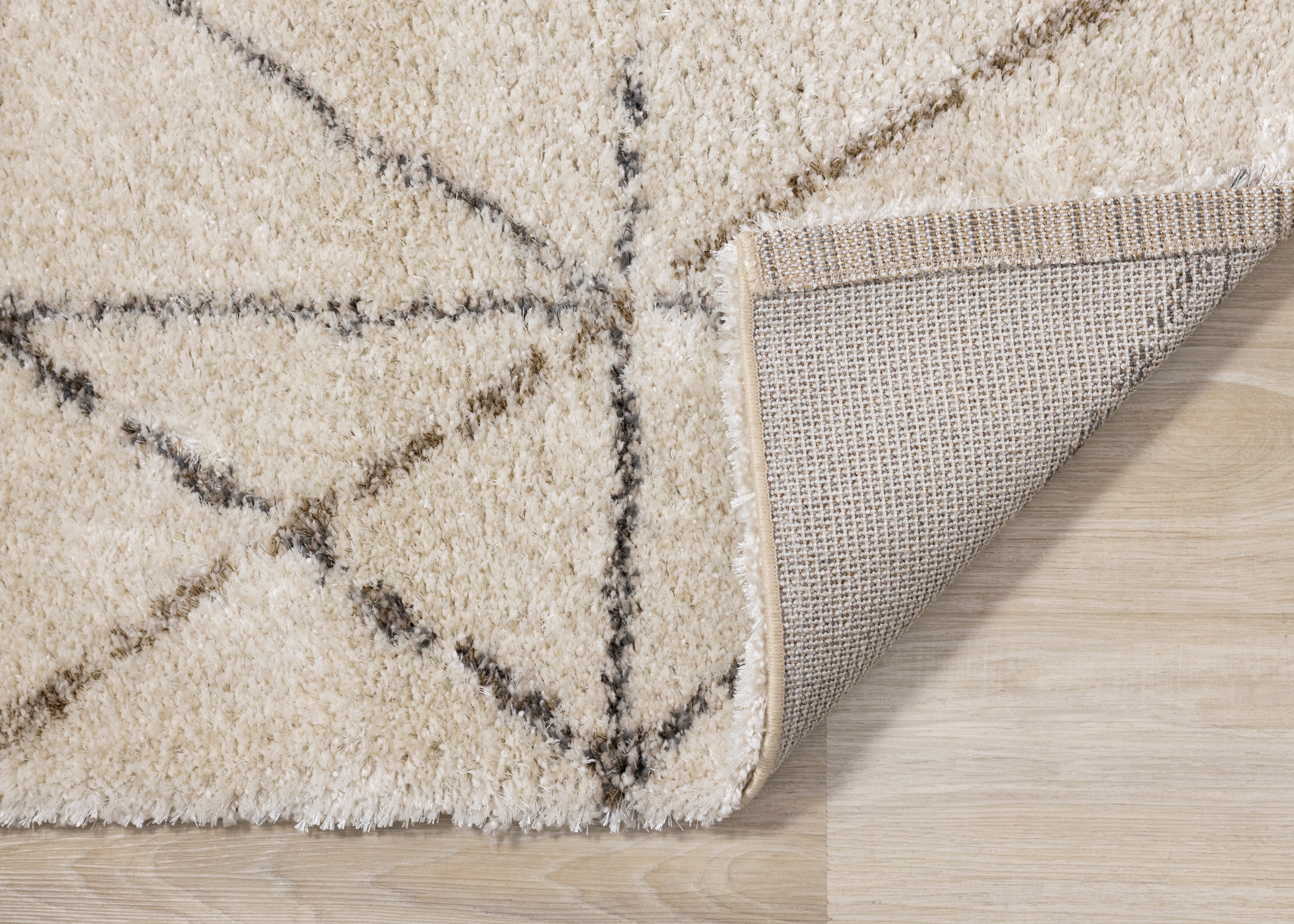 Lane Cream Grey Geometric Luxury Rug