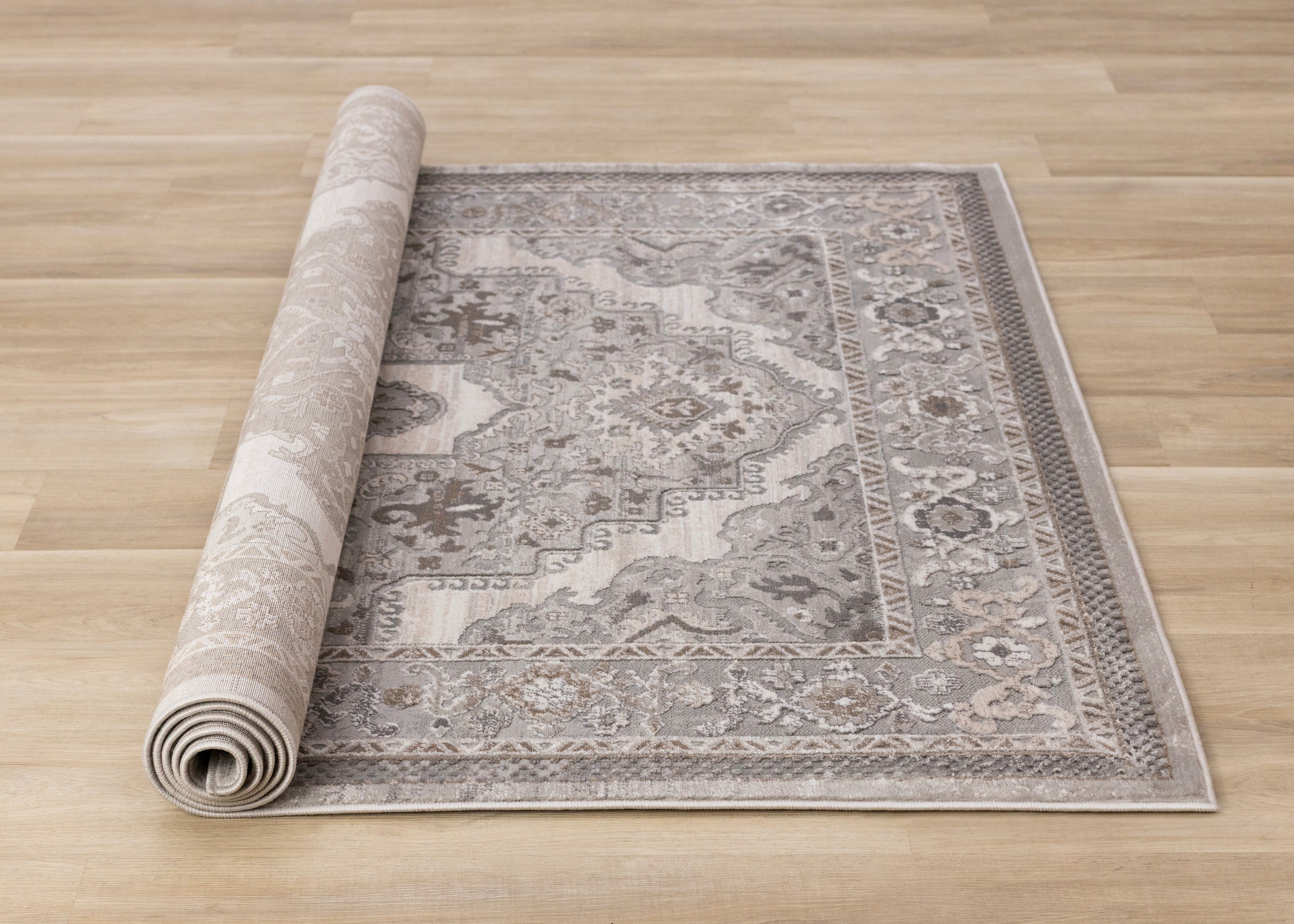 Legacy Taupe White Grey Beige Classic Elegant Rug