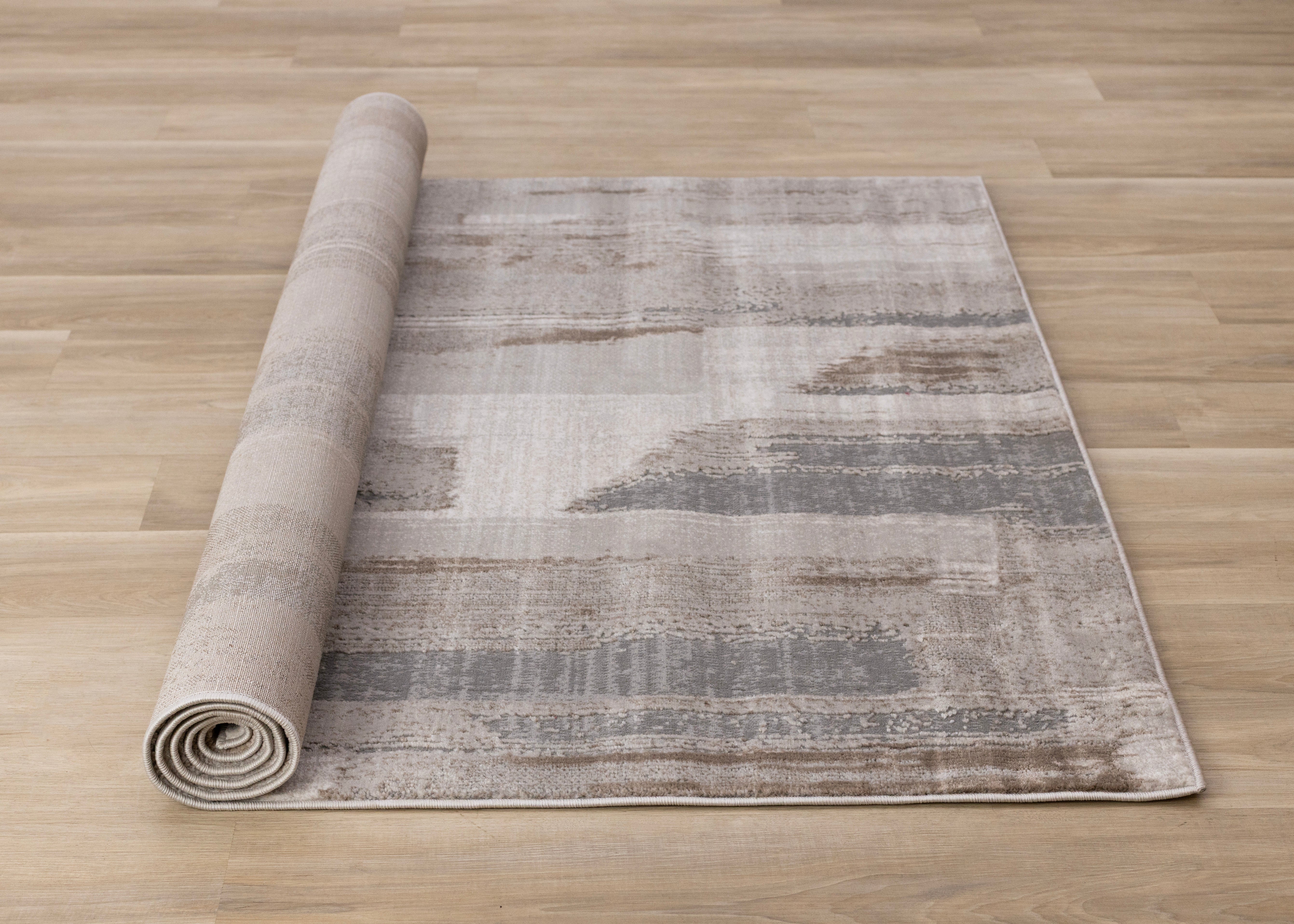 Legacy Taupe White Grey Beige Brush Strokes Design