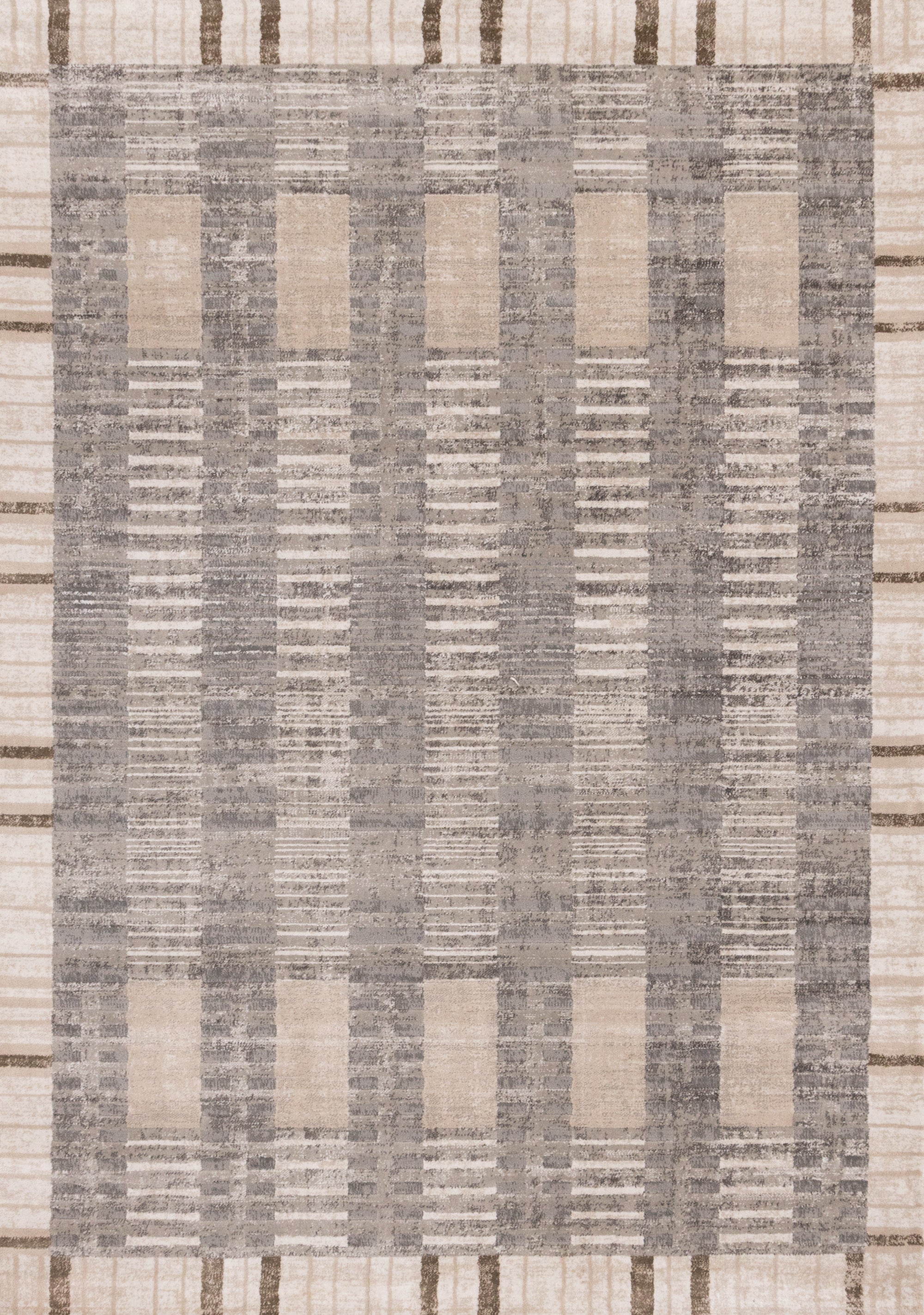 Legacy Taupe Beige Grey Geometric Striped Design Rug