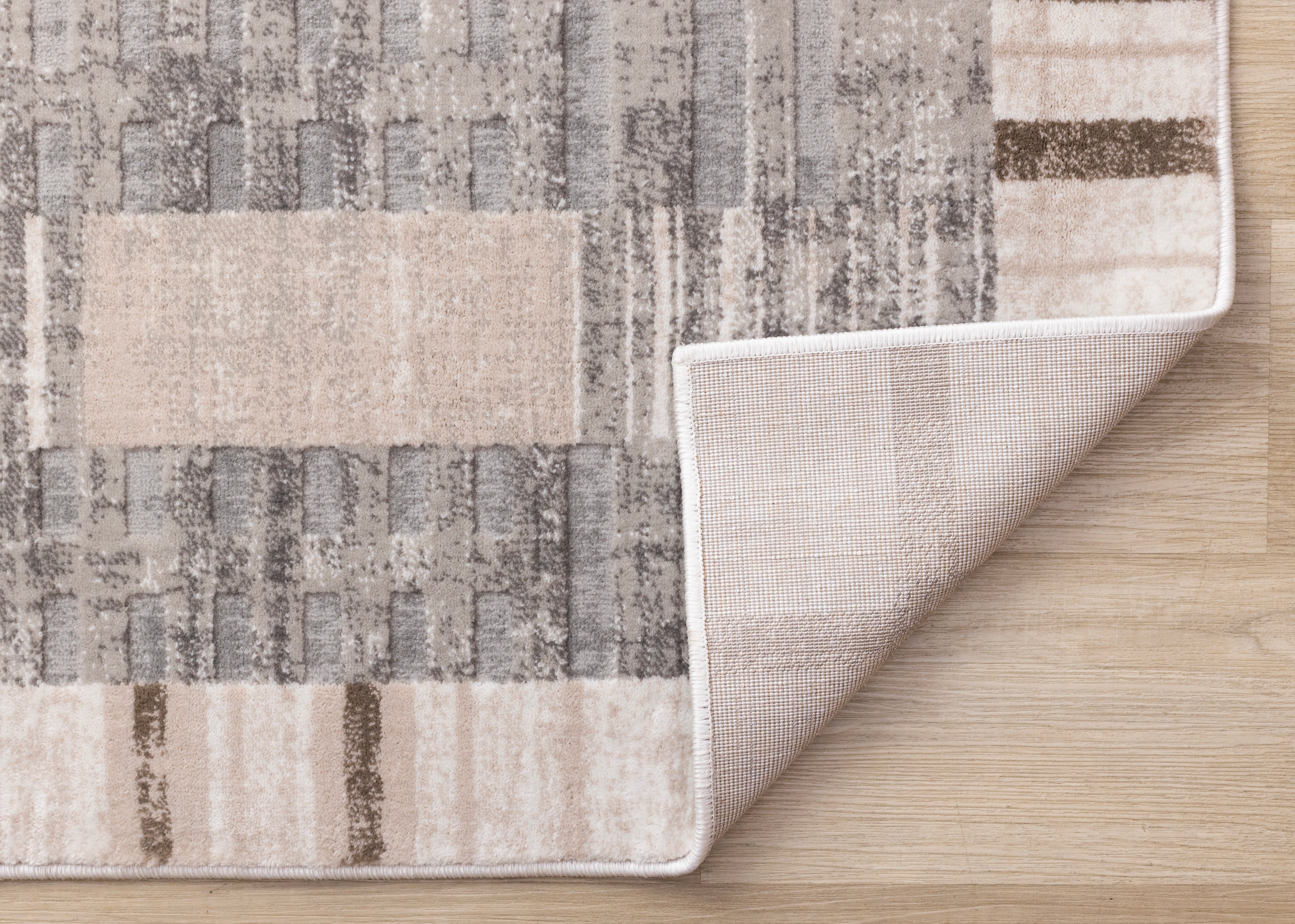 Legacy Taupe Beige Grey Geometric Striped Design Rug