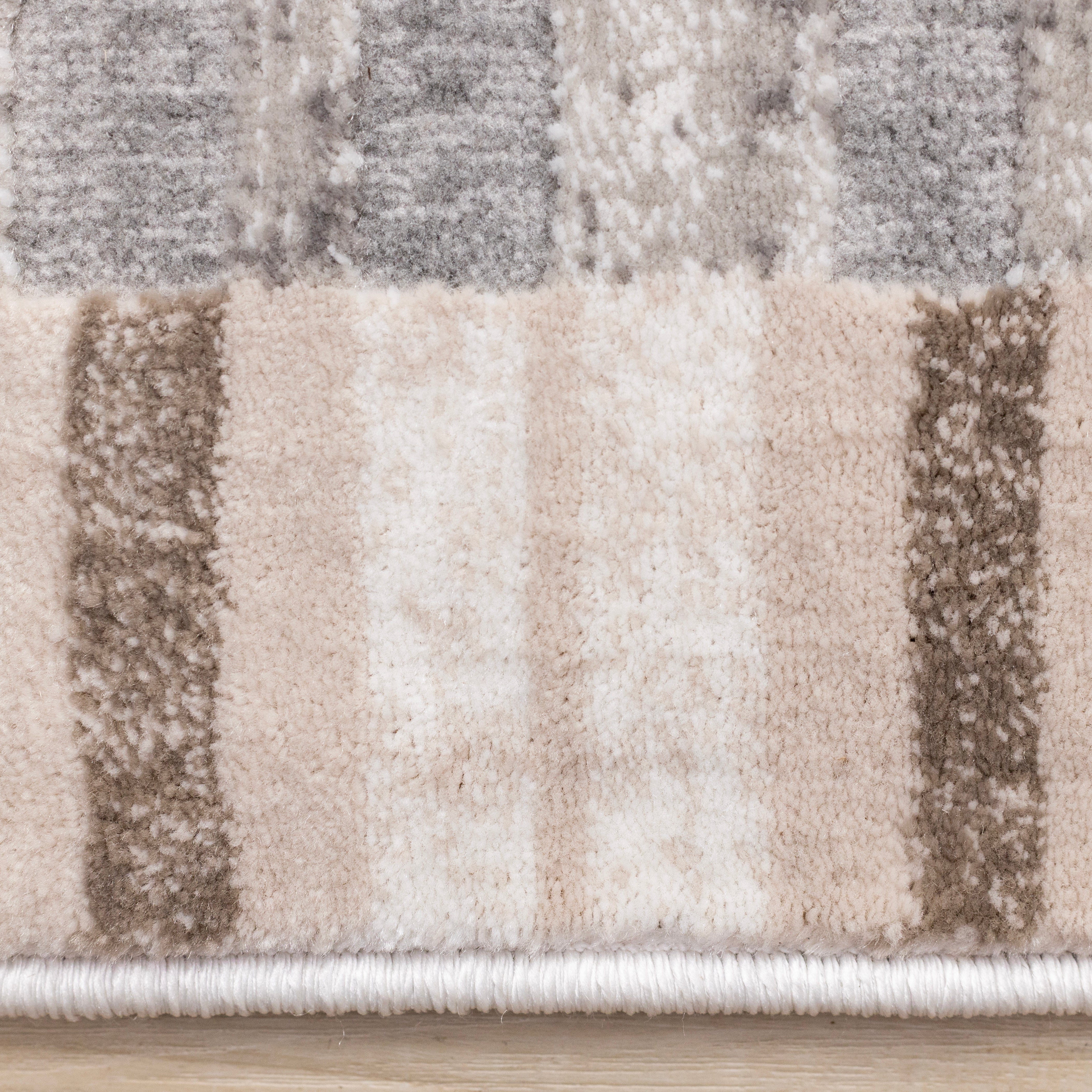 Legacy Taupe Beige Grey Geometric Striped Design Rug