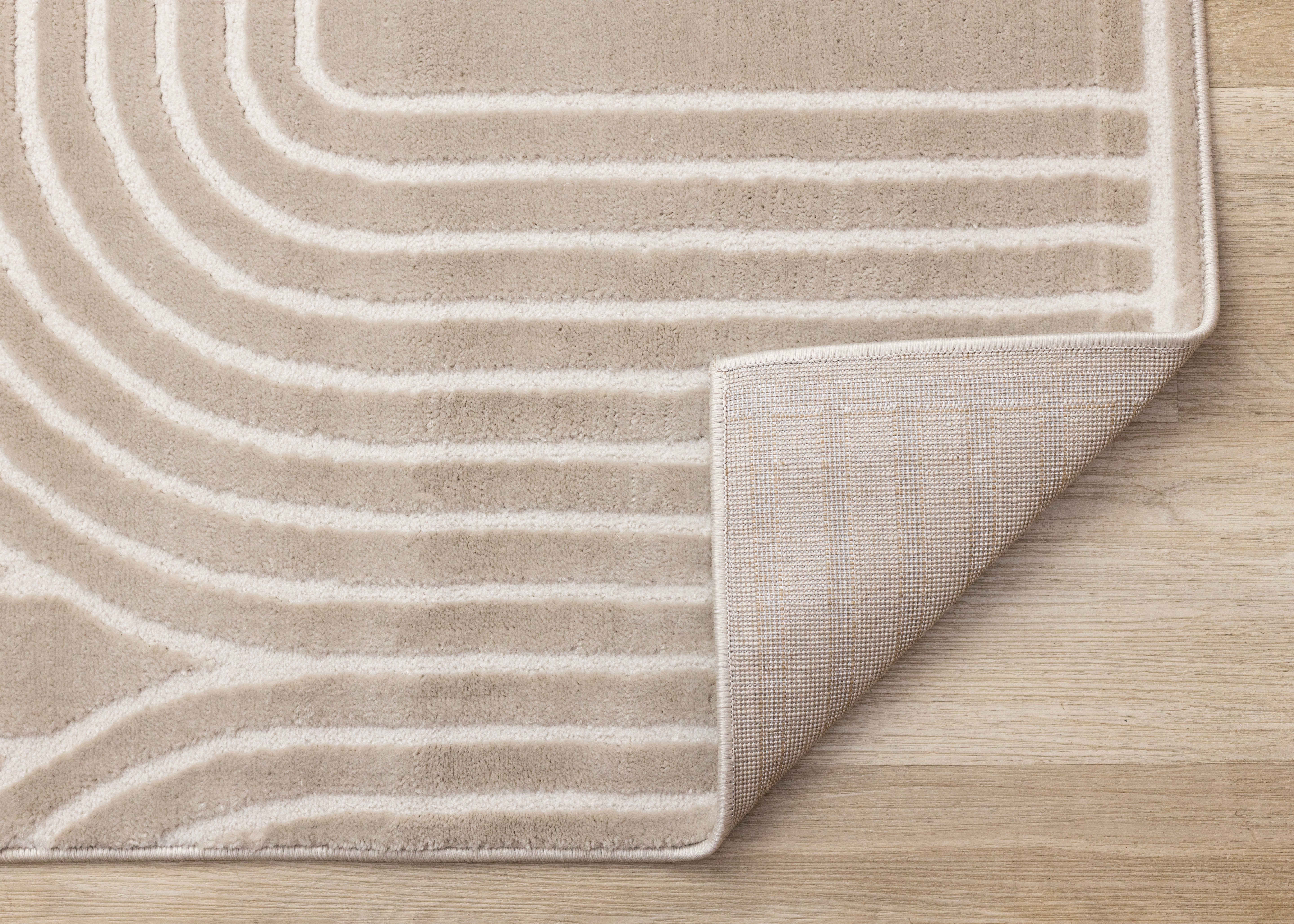 Leo Cream Beige Modern Geometric Arches Pattern Rug