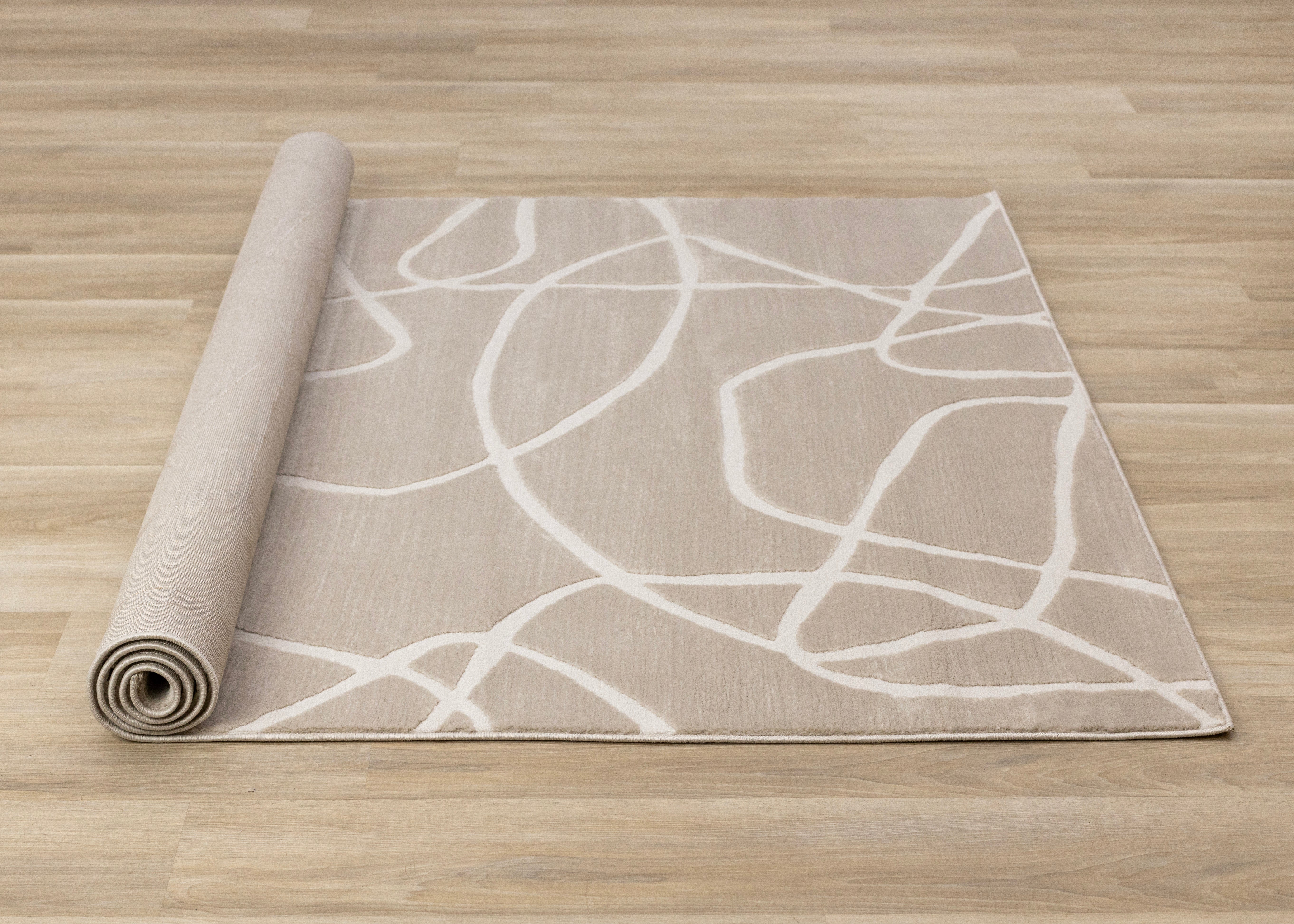 Leo Beige Cream Organic Line Design Rug