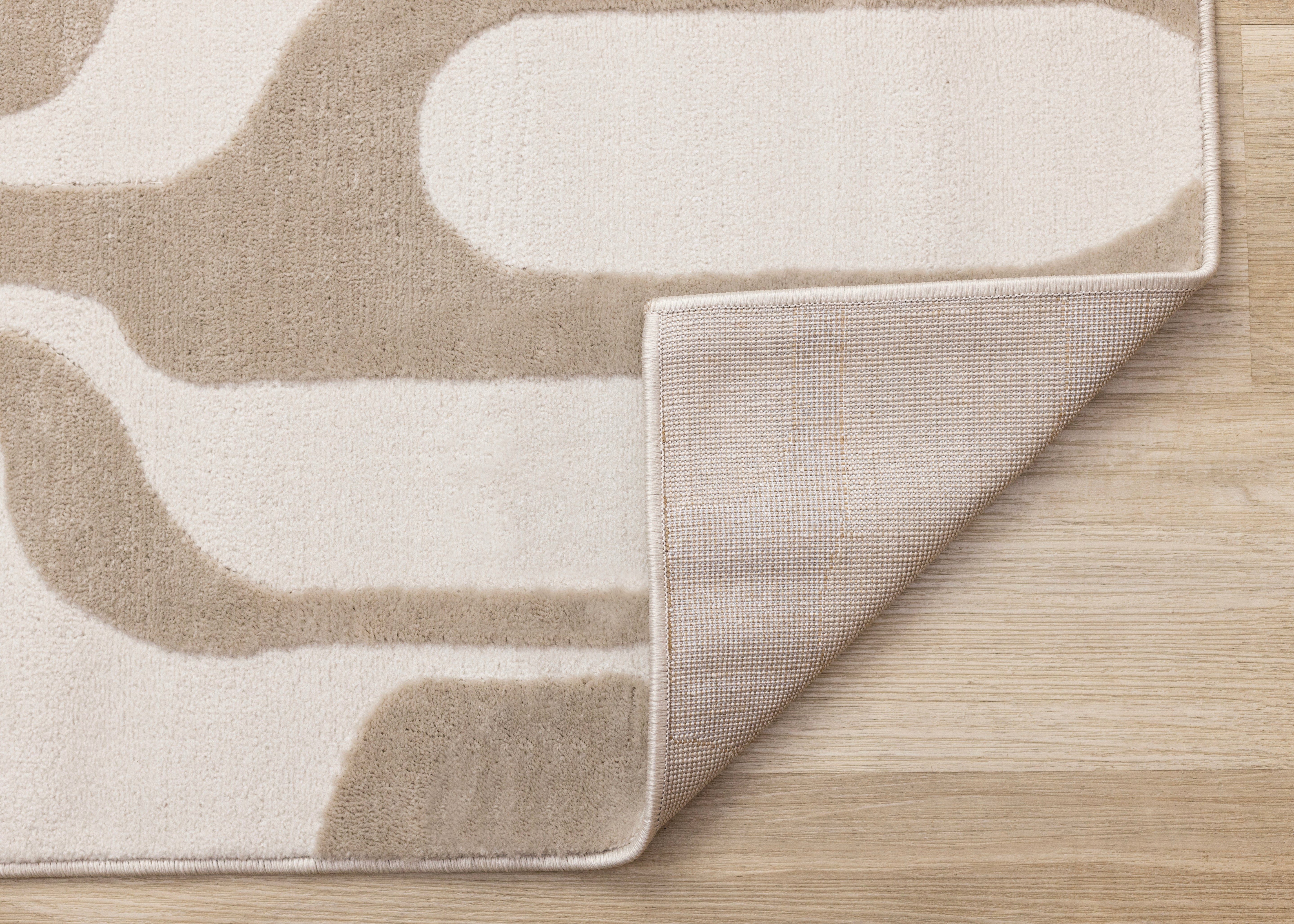Leo Beige Cream Mid-Century Modern Design Rug