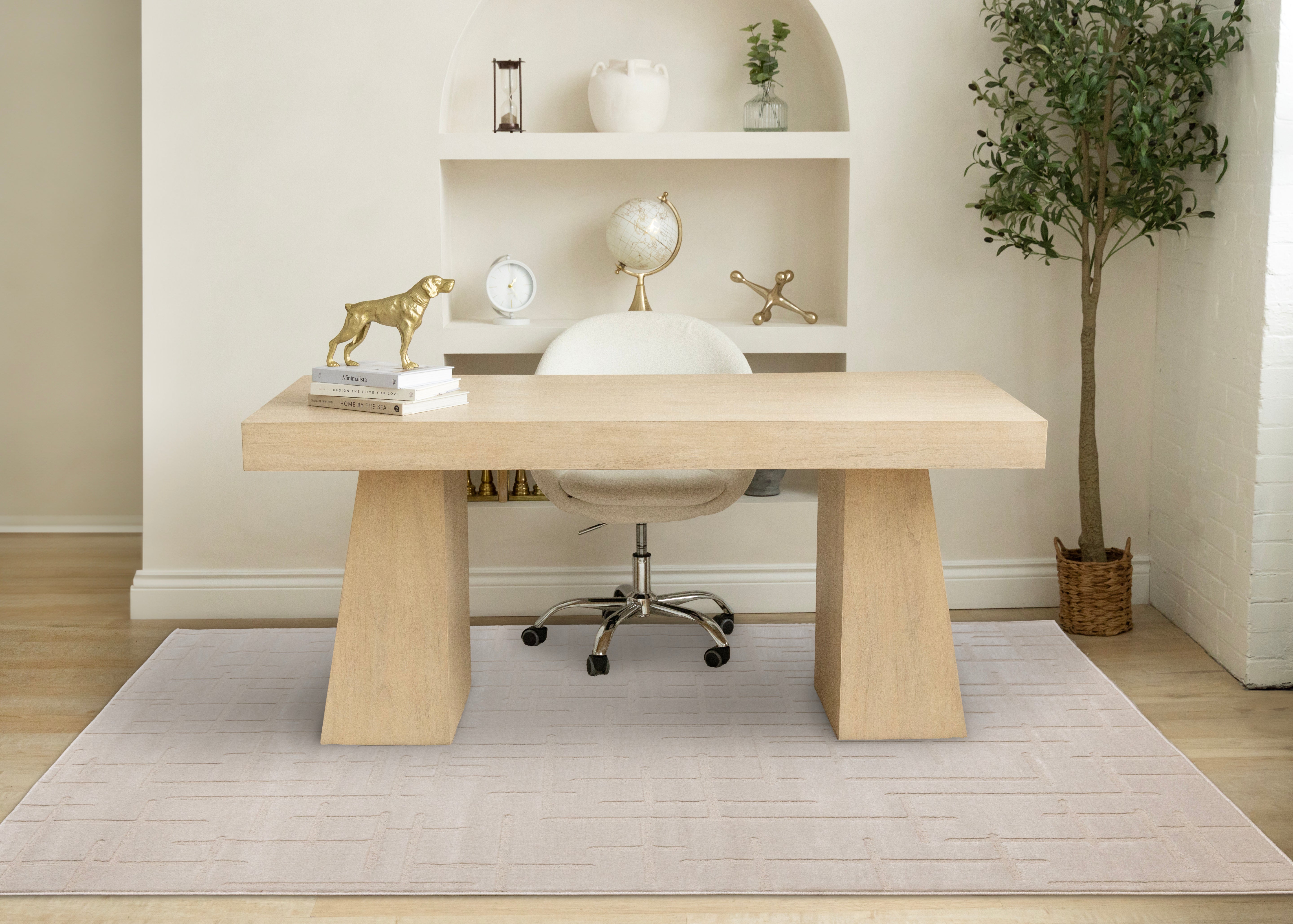 Leo White Lines Design Rug