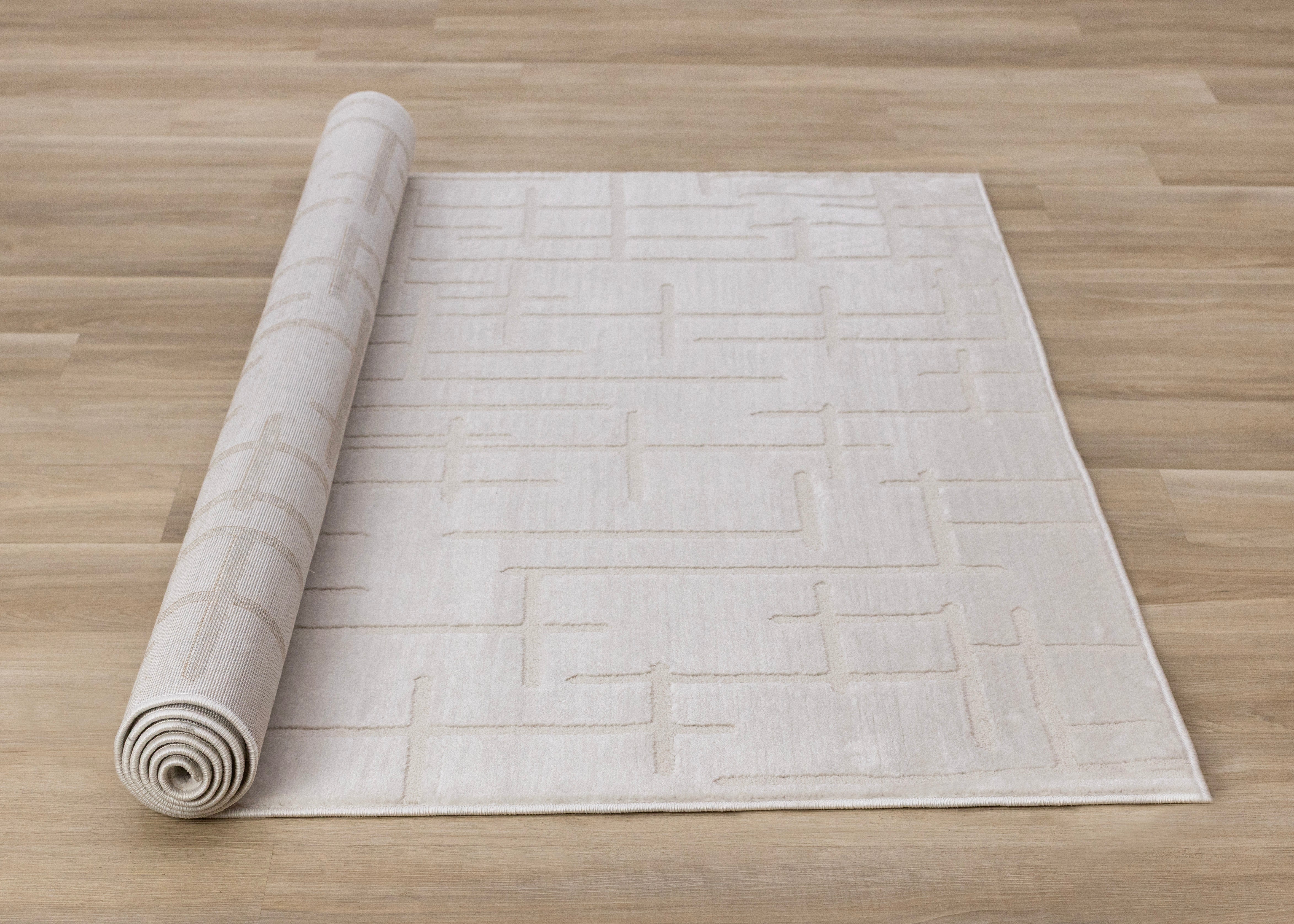 Leo White Lines Design Rug