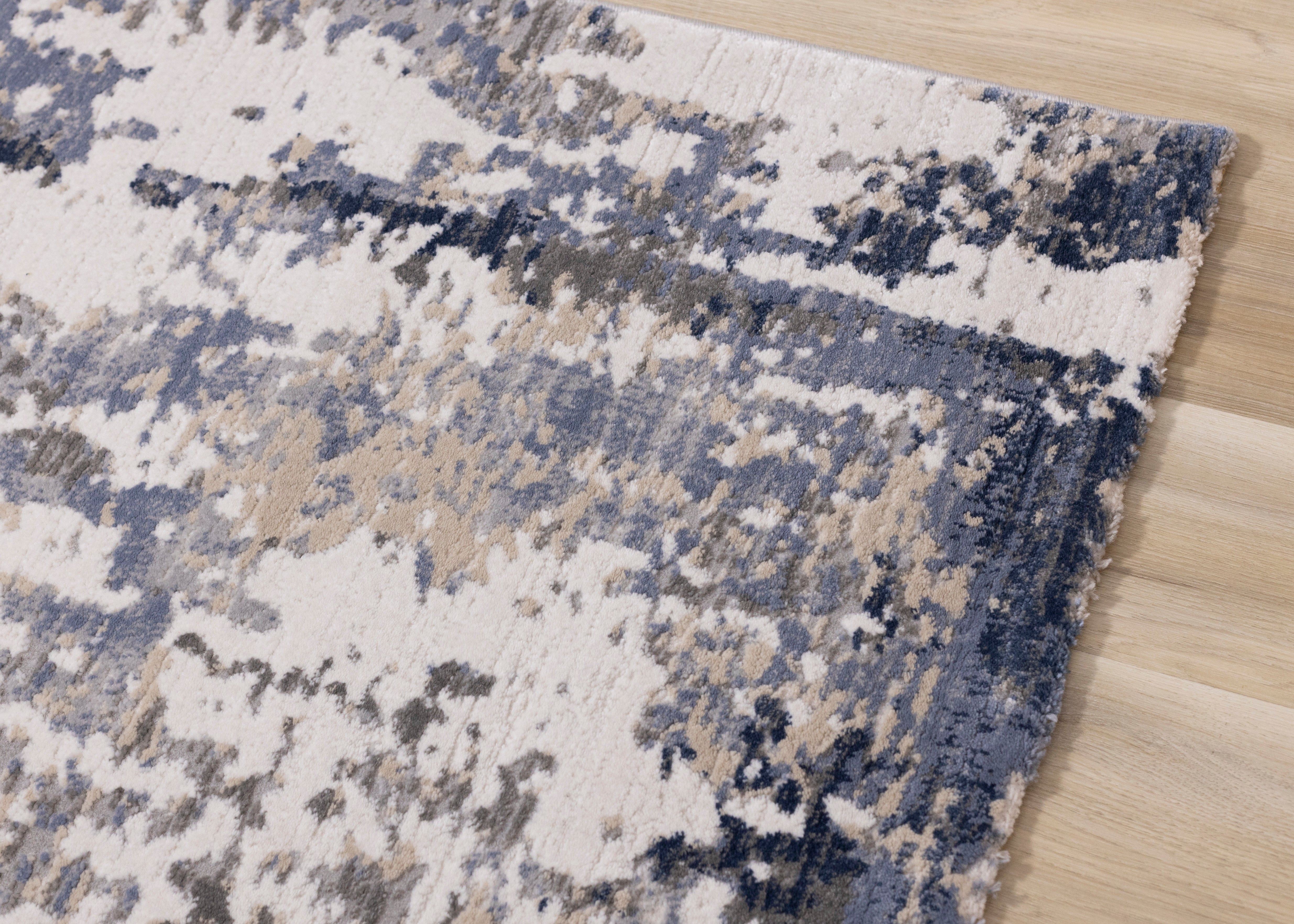 Luca Blue Beige Distressed Rug