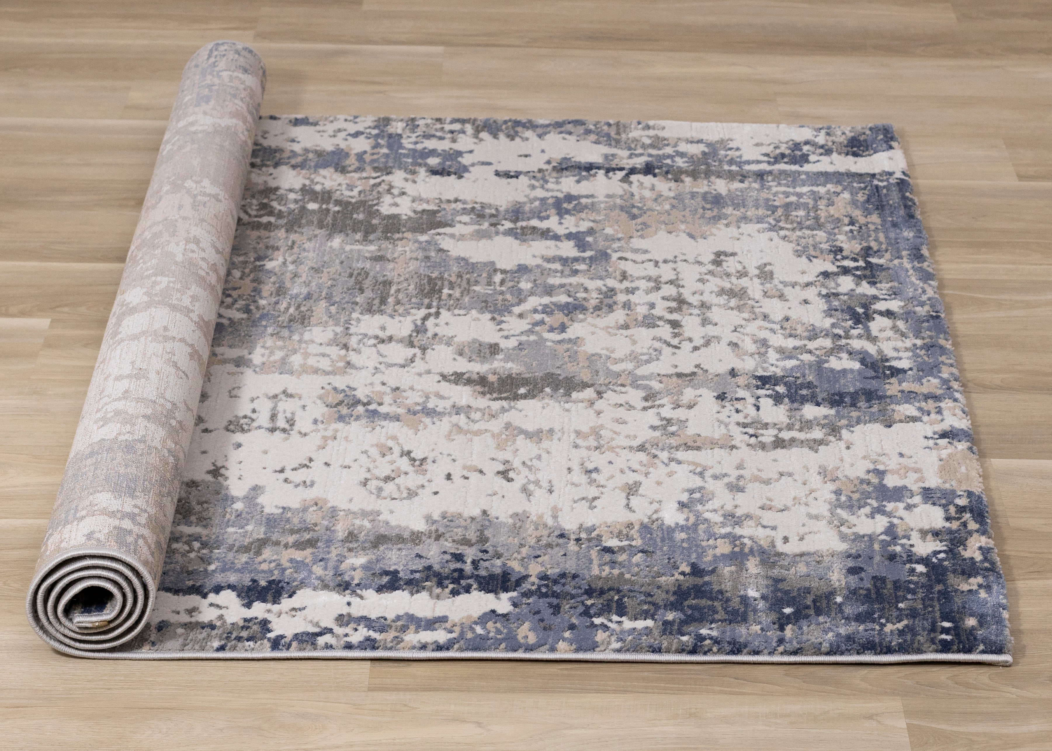 Luca Blue Beige Distressed Rug