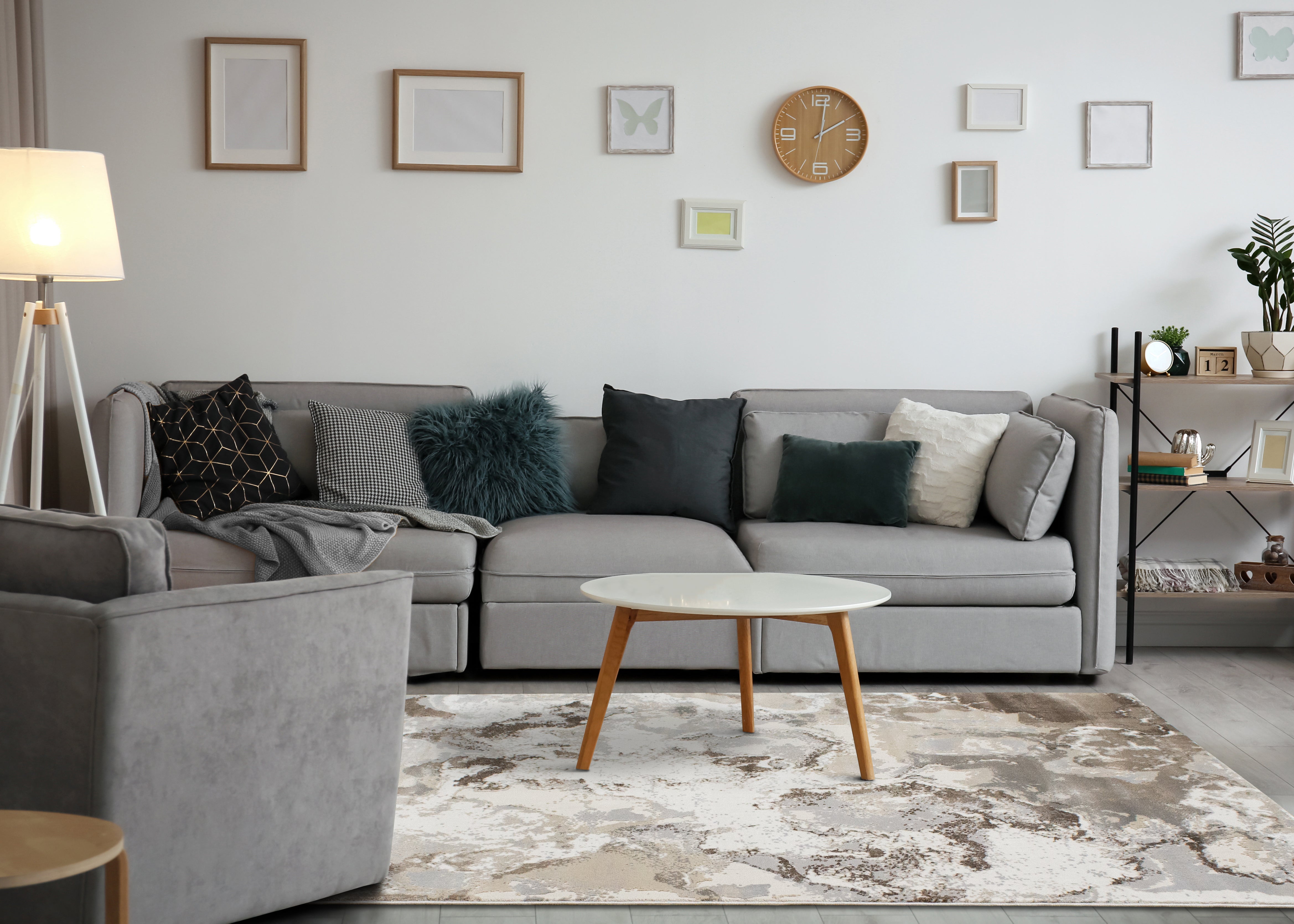 Luca Taupe Organic Swirl Rug