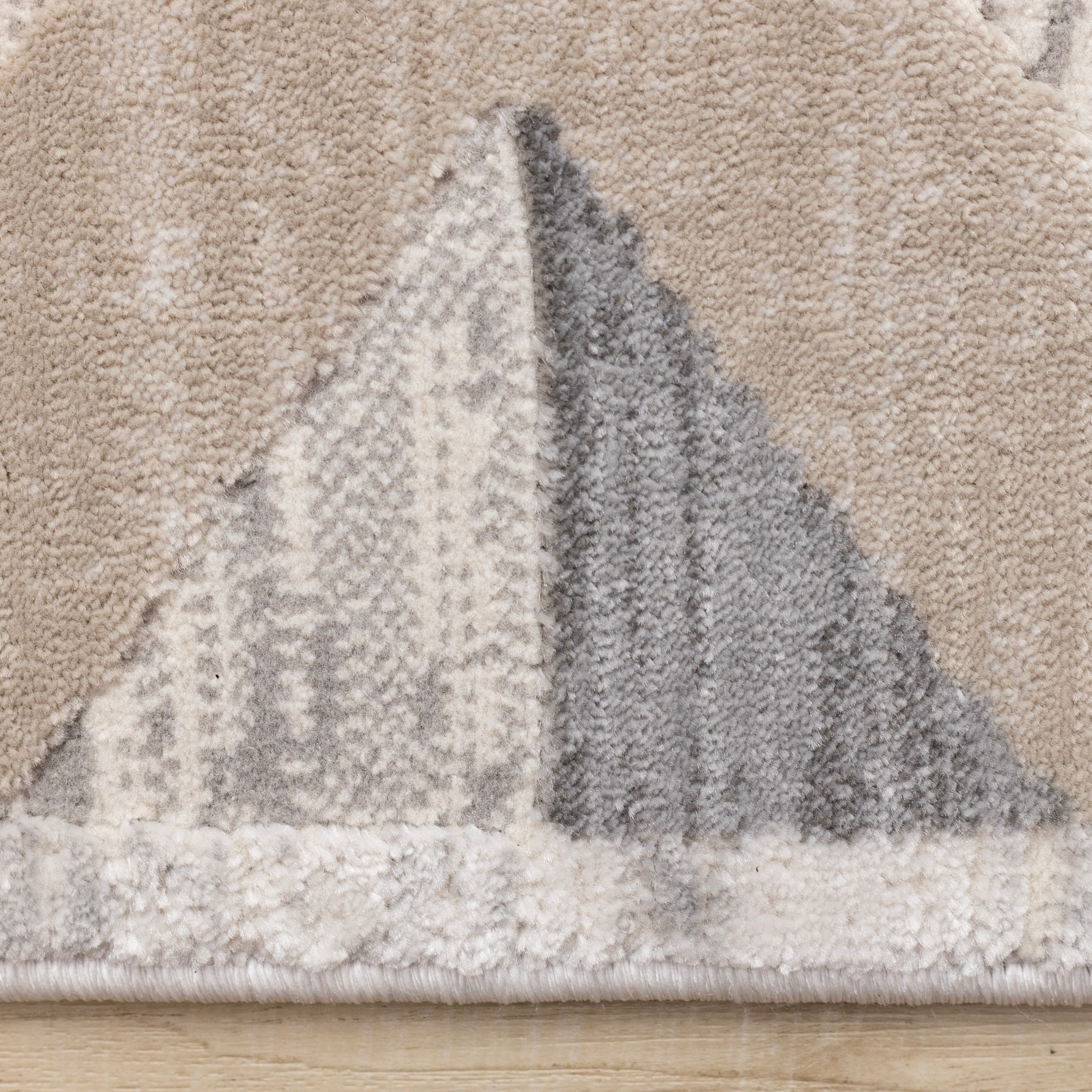 Luca Grey White Beige Modern Geometric Design Rug