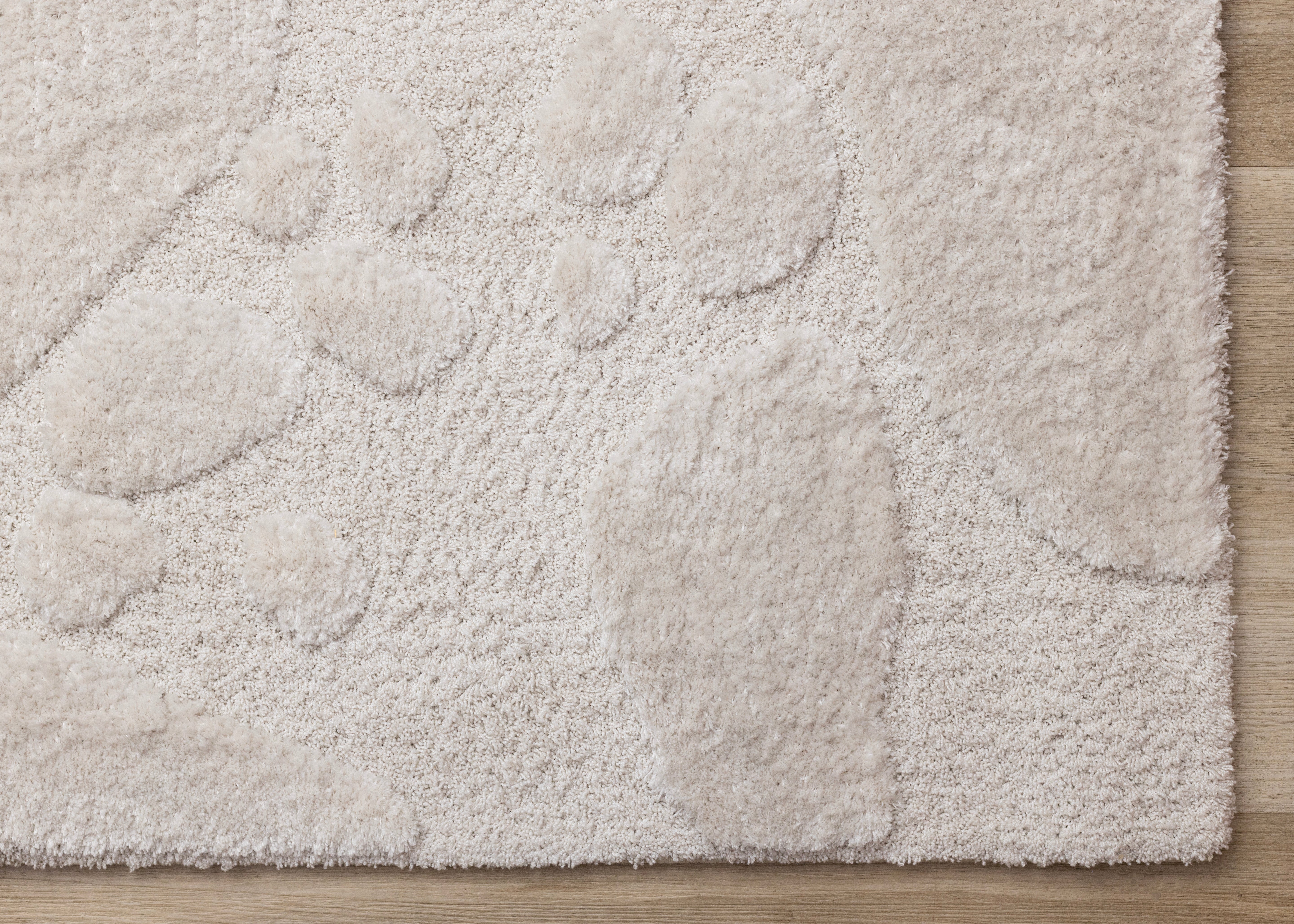 Luxe White Pebbled Design Rug