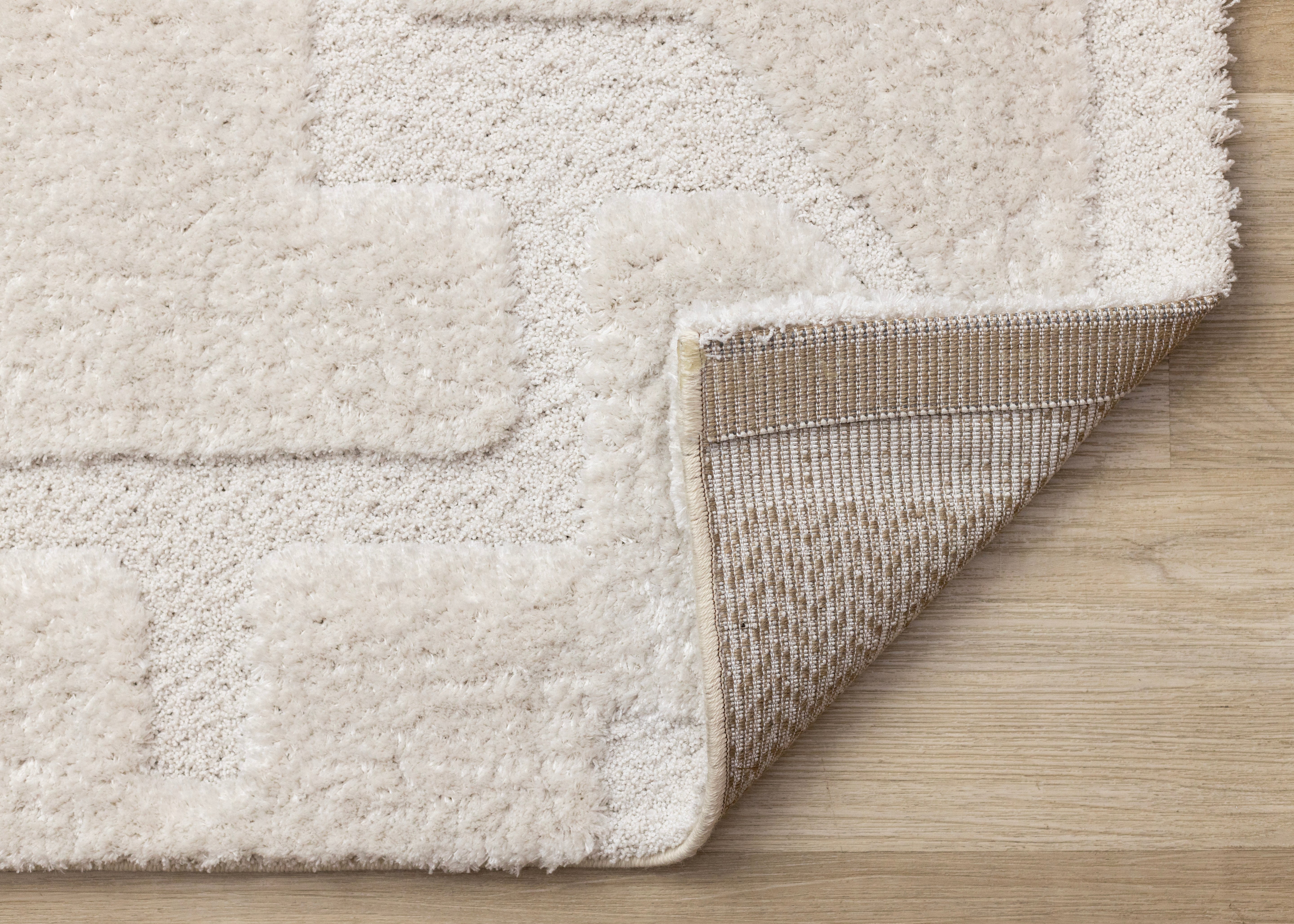 Luxe White Scattered Shapes Design Rug