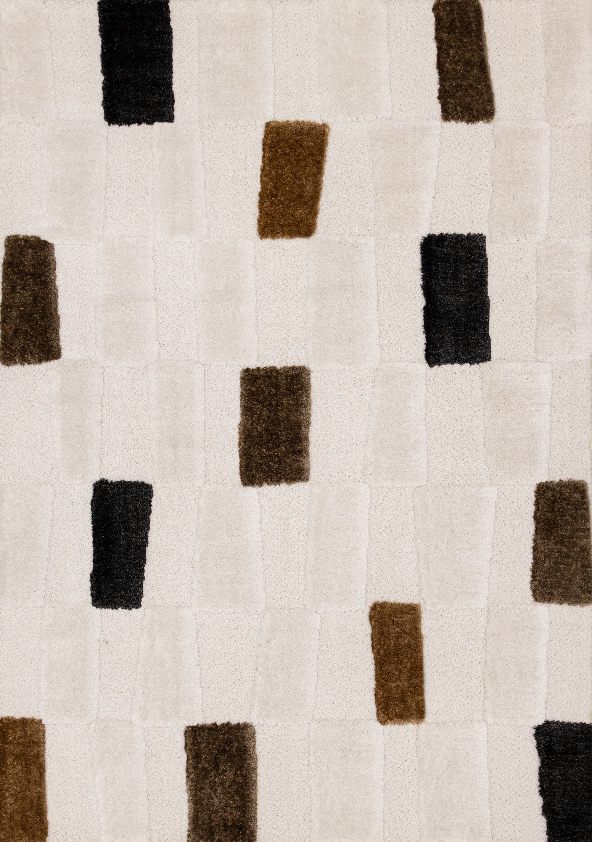 Luxe White Brown Black Rectangles