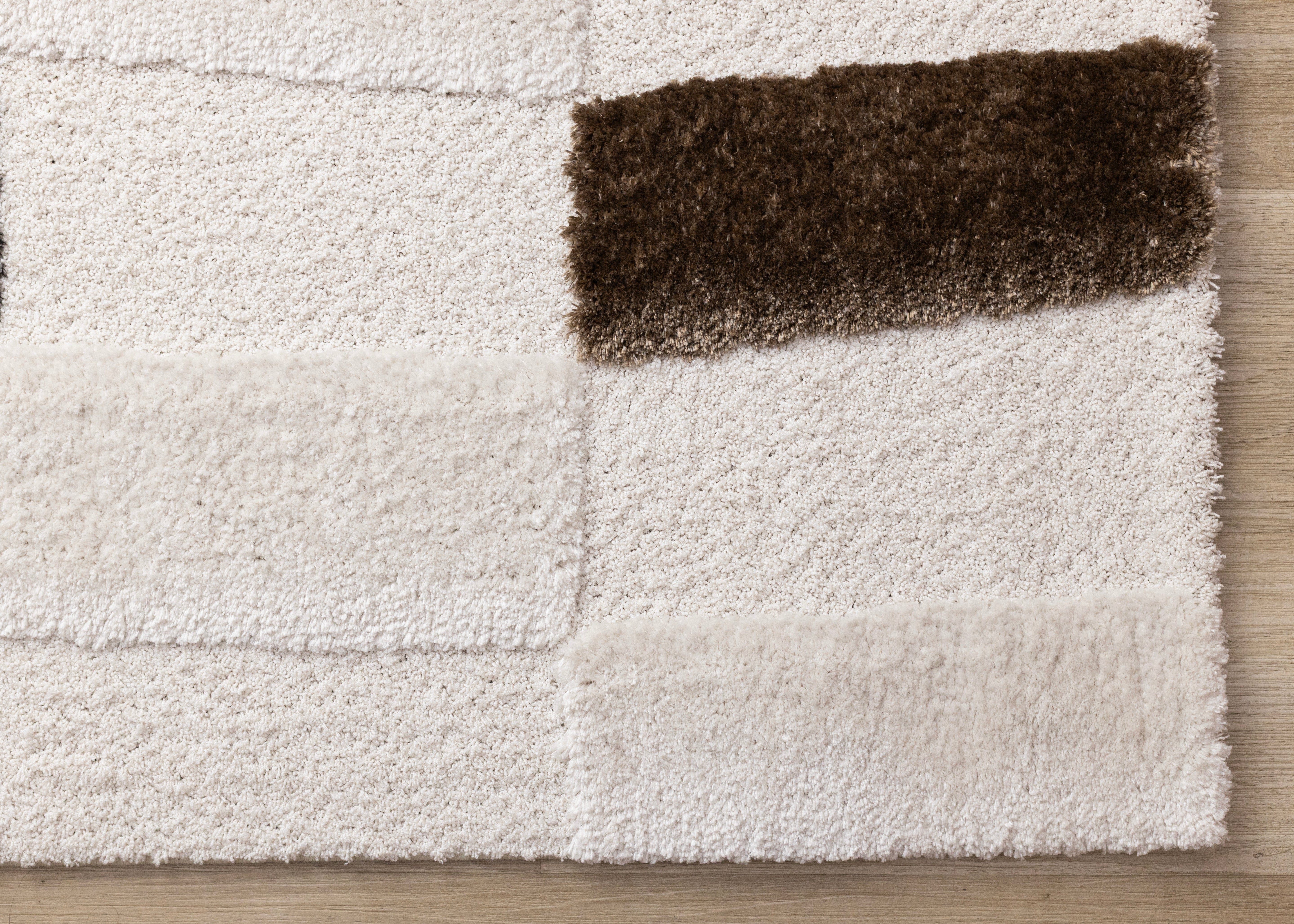 Luxe White Brown Black Rectangles
