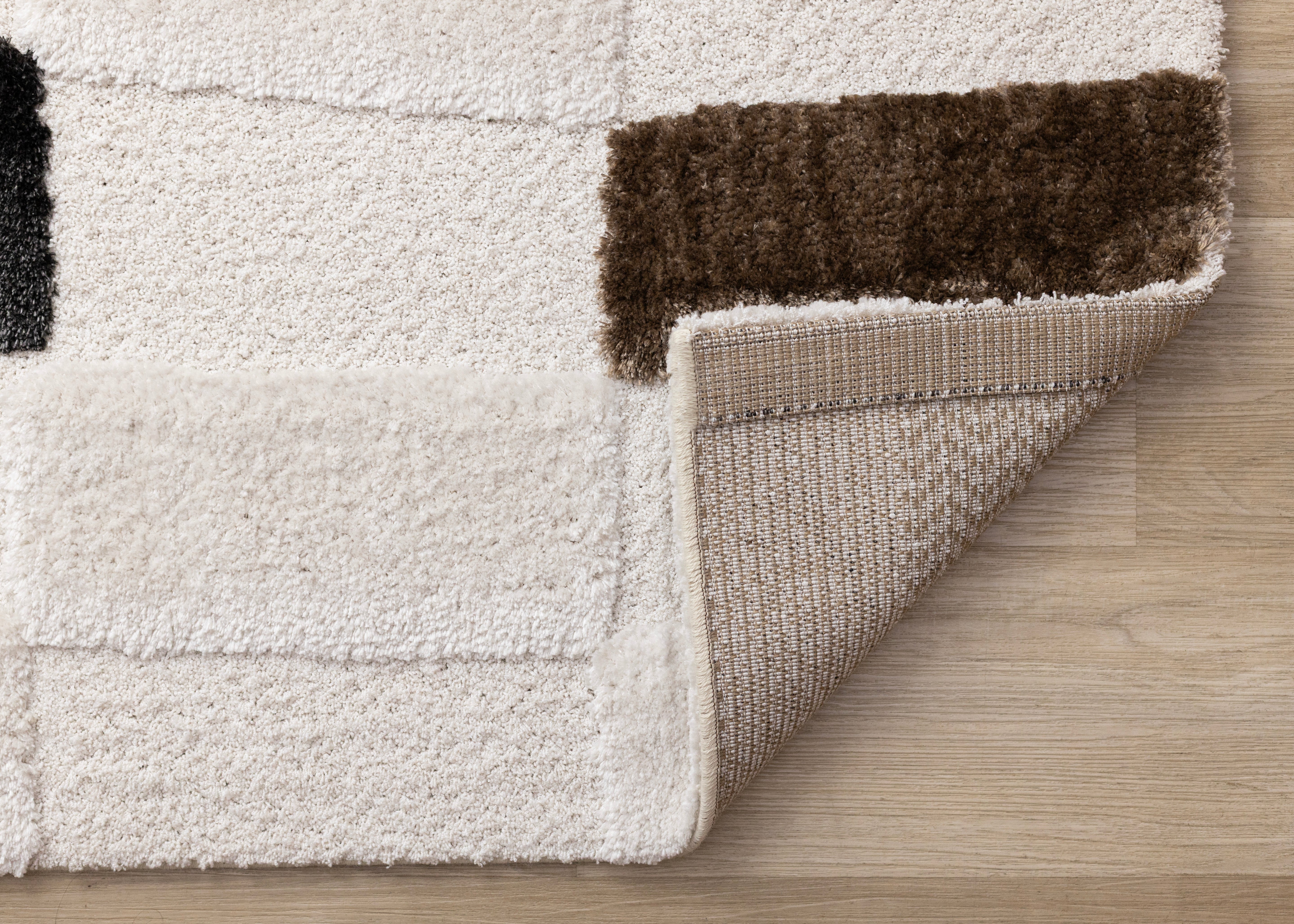 Luxe White Brown Black Rectangles
