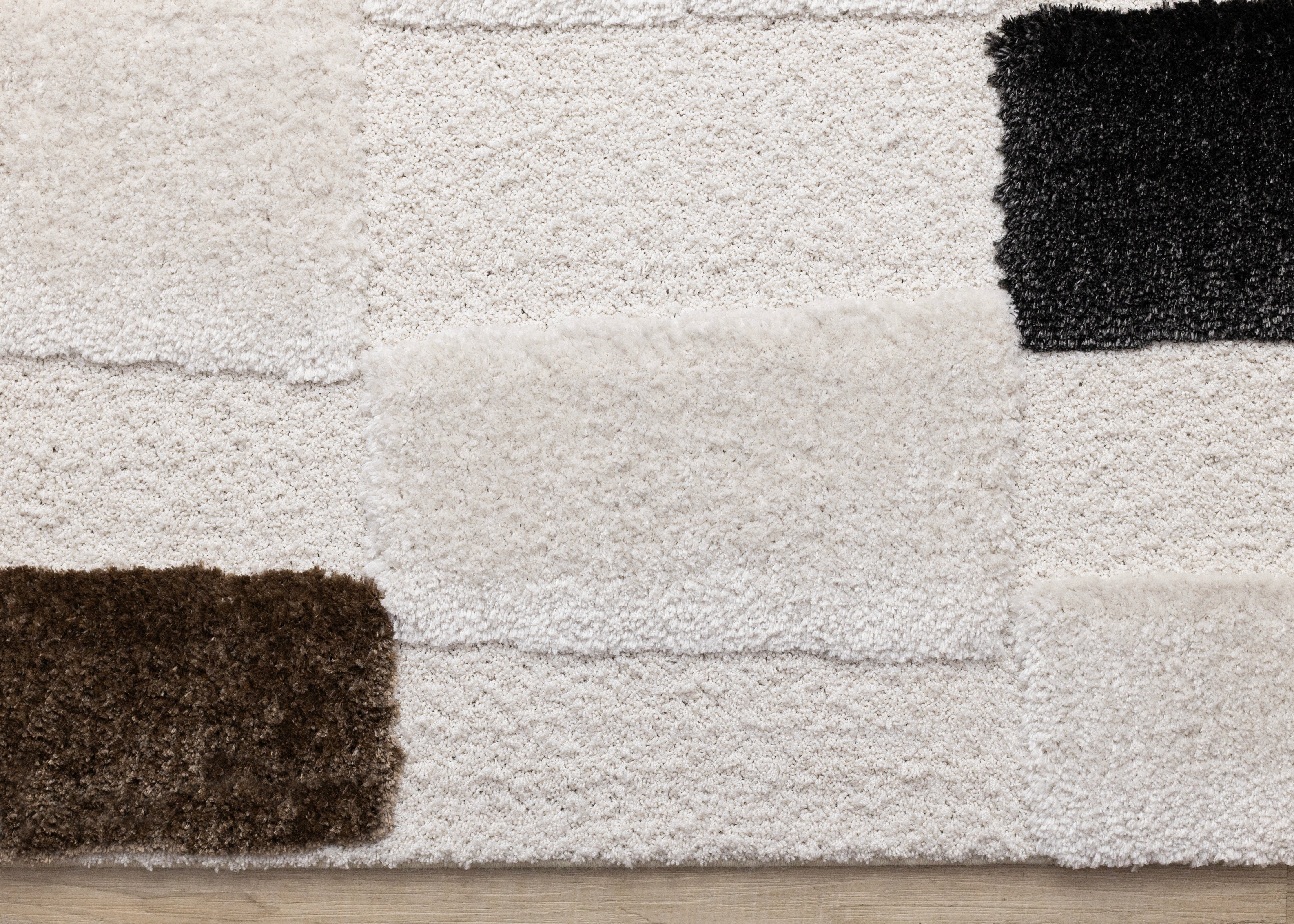 Luxe White Brown Black Rectangles