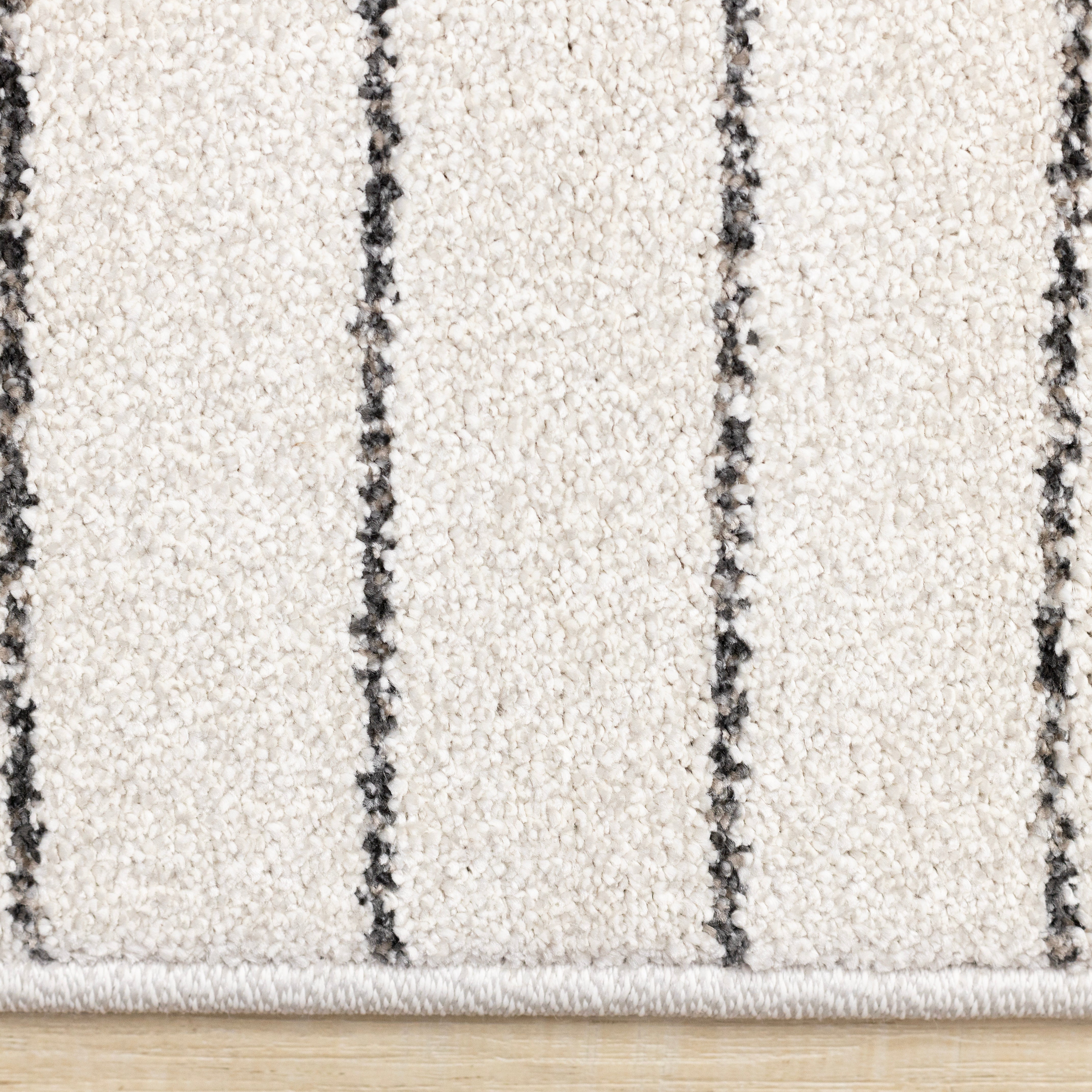 Mae White Black Intricate Line Design Rug