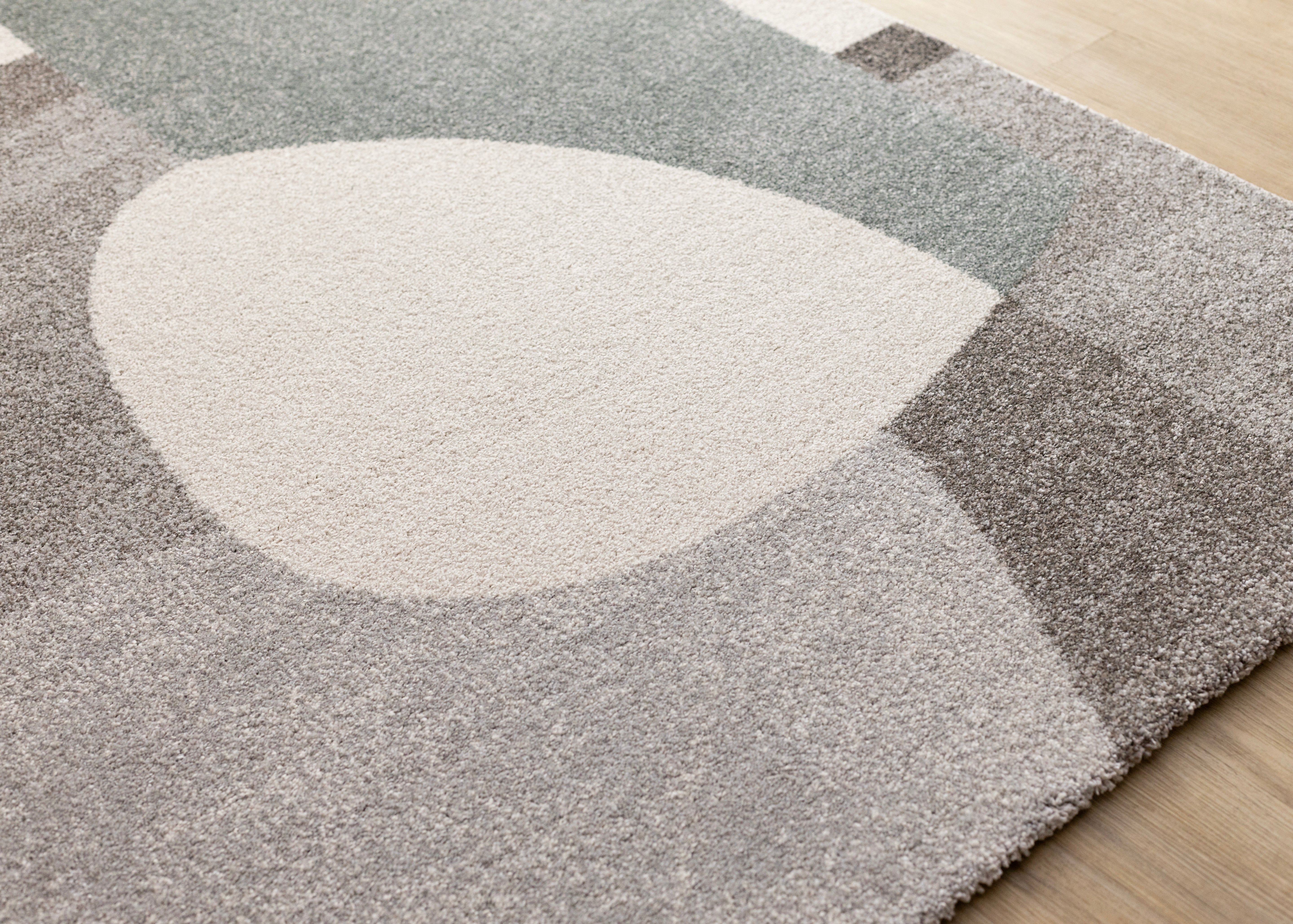 Marquis Blue White Grey Organic Shapes Rug