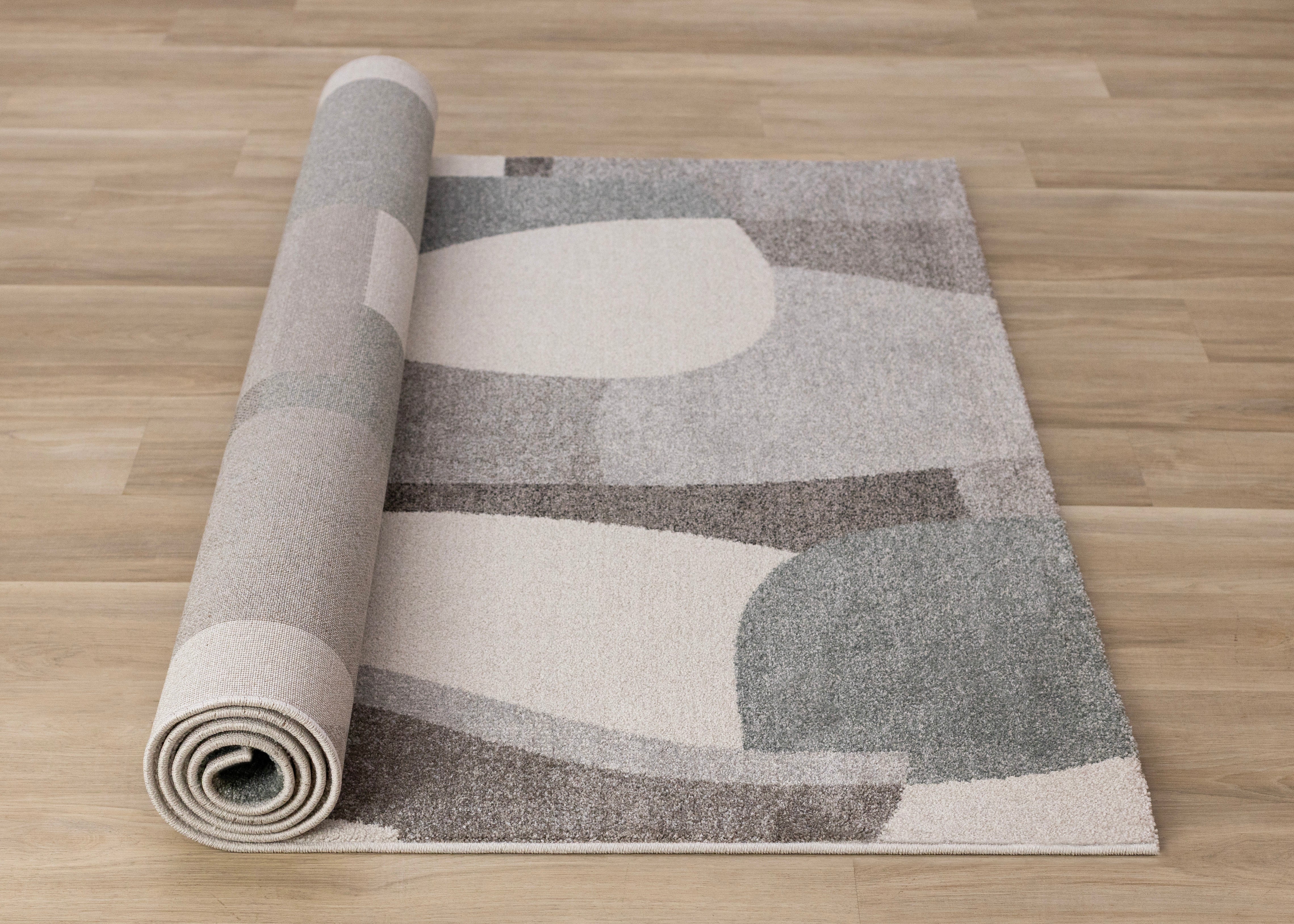 Marquis Blue White Grey Organic Shapes Rug
