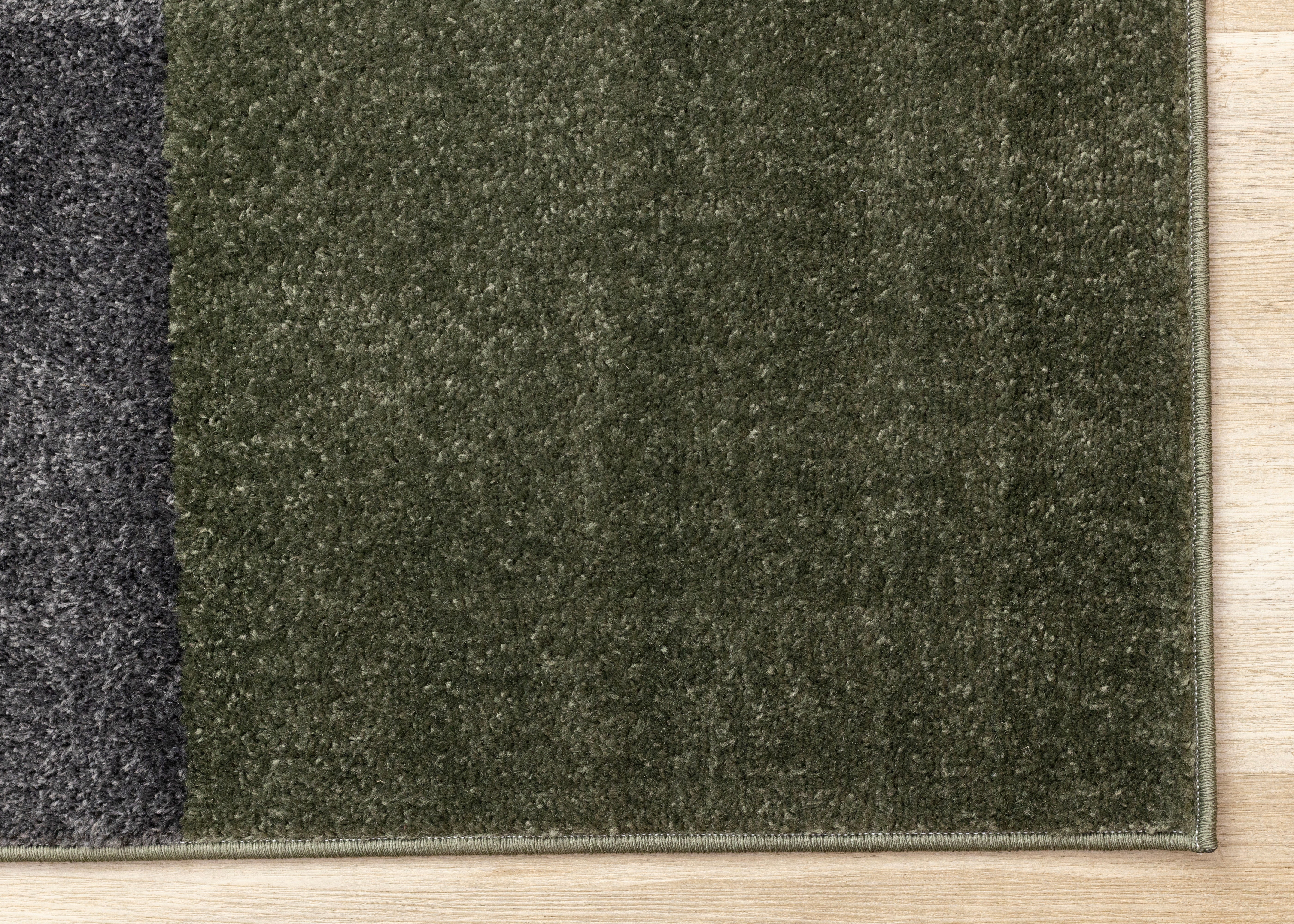 Malibu Green Grey White Modern Geometric Design Rug