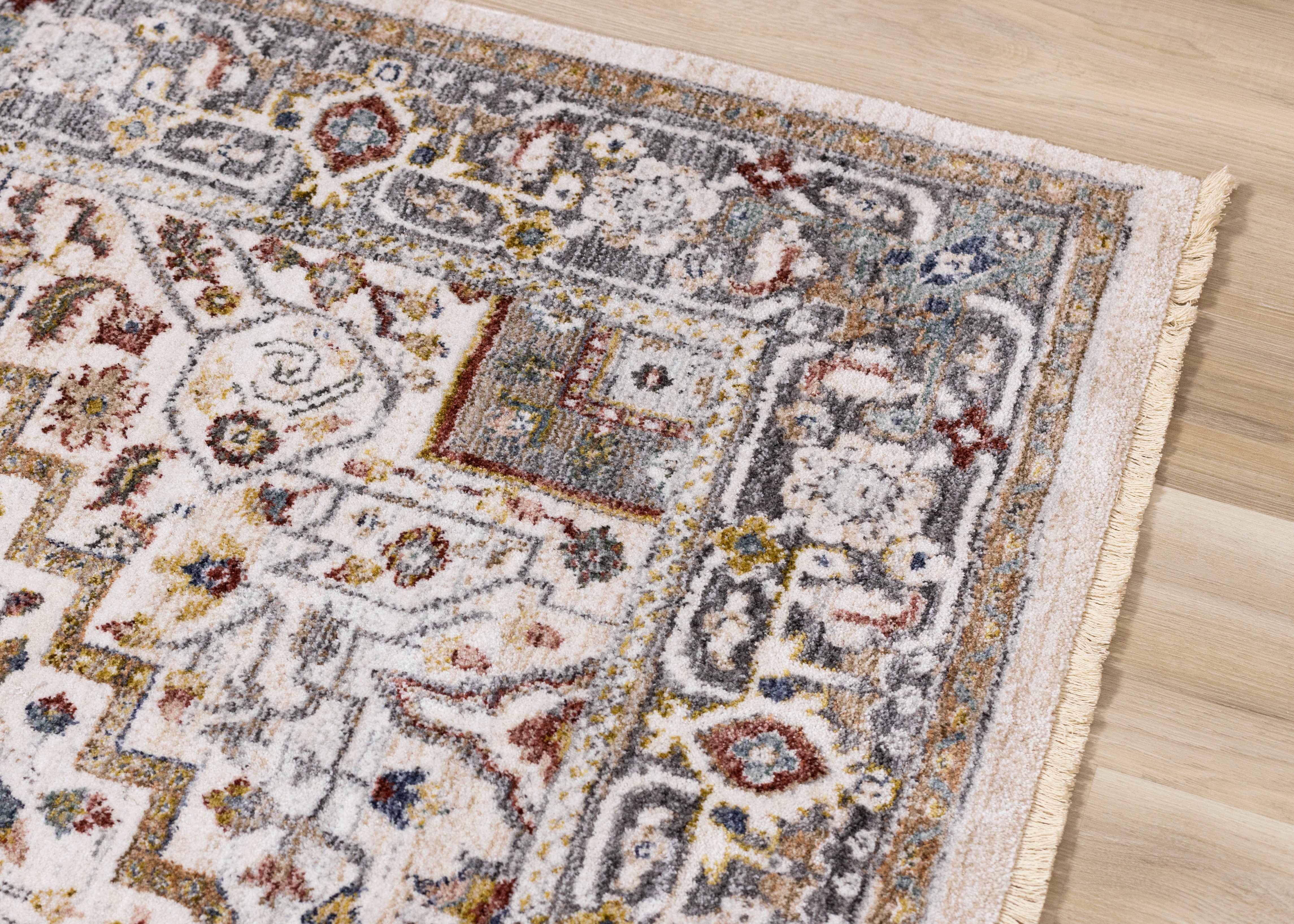 Marisa Cream Beige Floral Medallion Rug