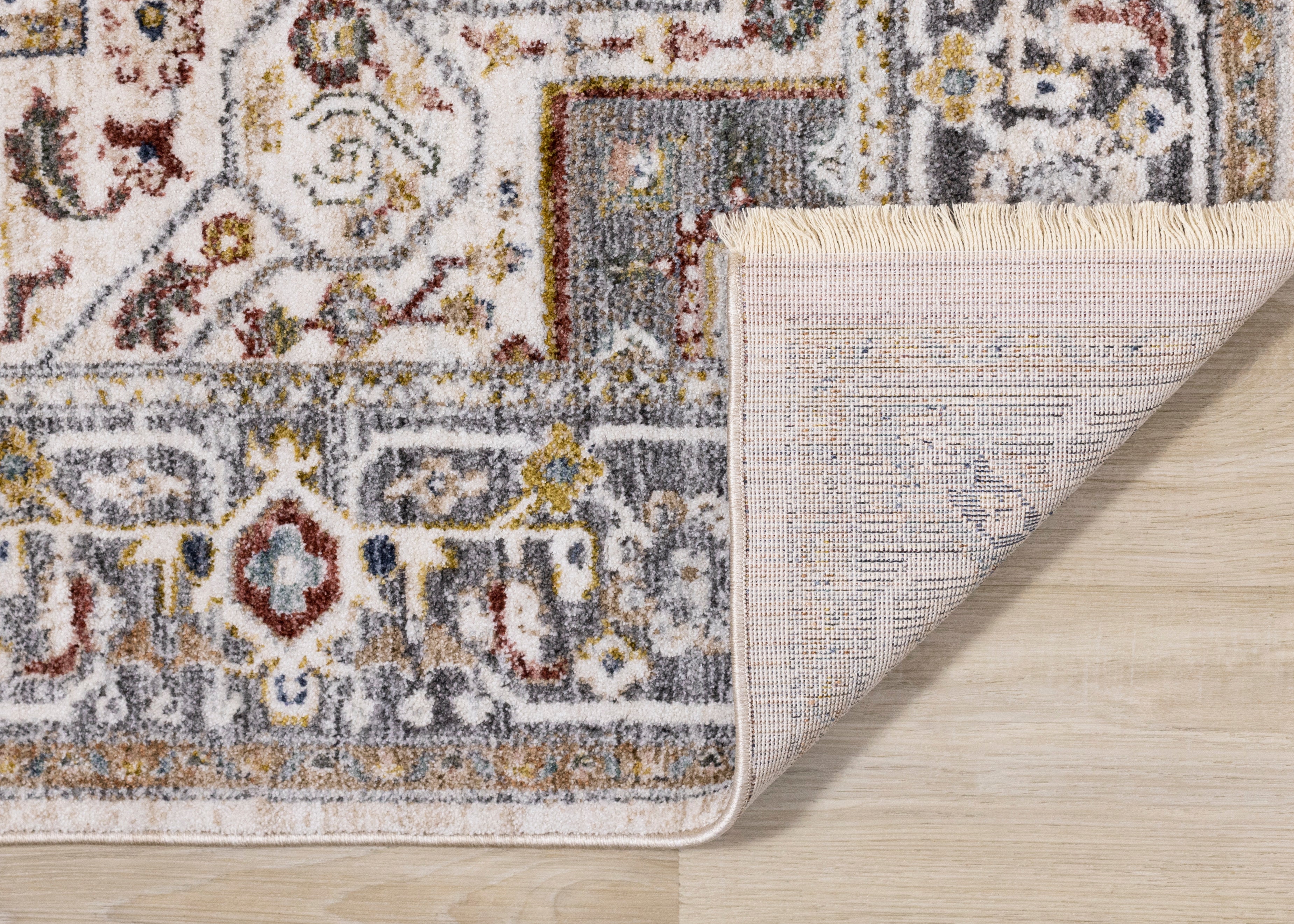 Marisa Cream Beige Floral Medallion Rug