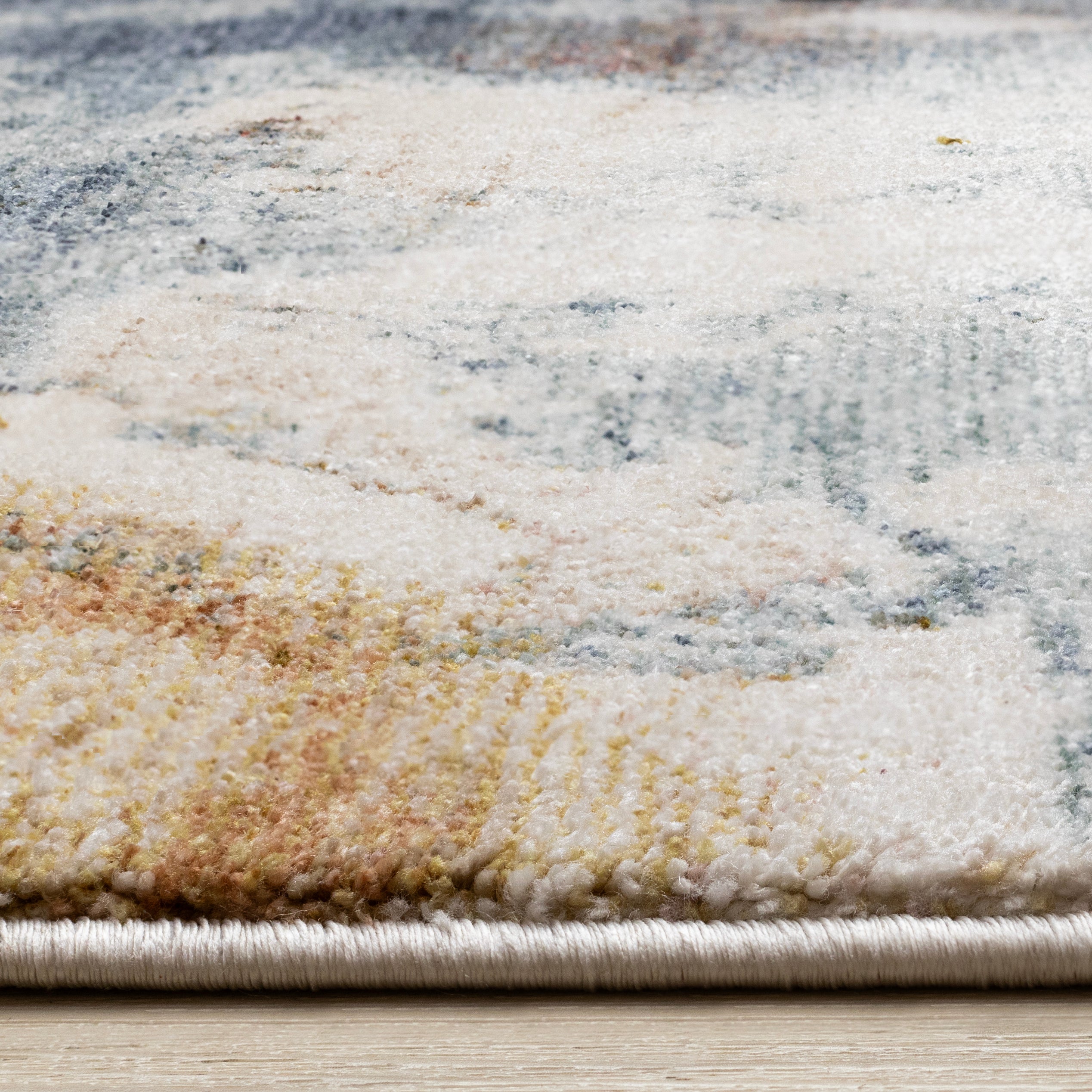 Marisa Blue Orange White Granite Swirl Rug