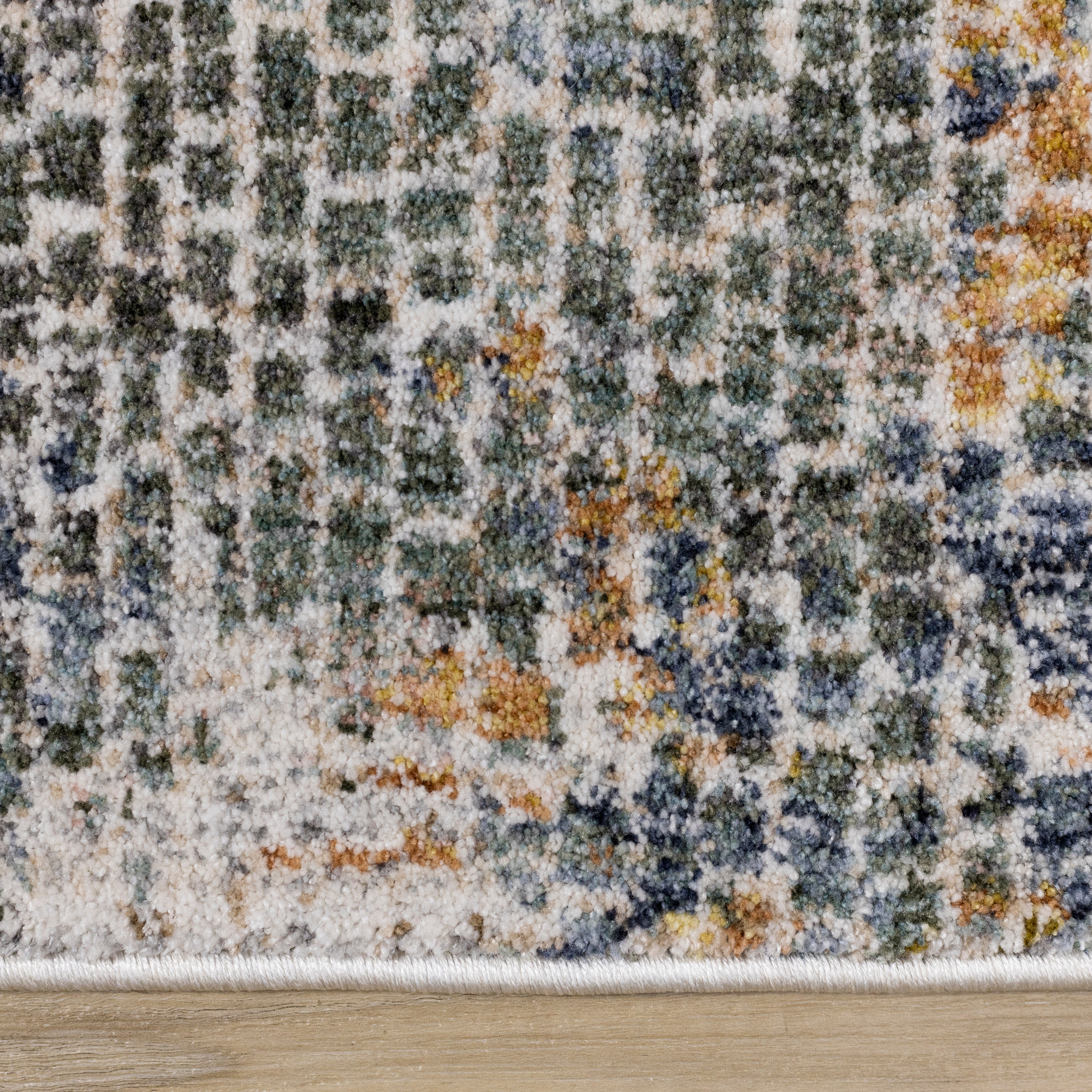 Marisa Distressed Abstract Red Yellow Blue Plush Rug