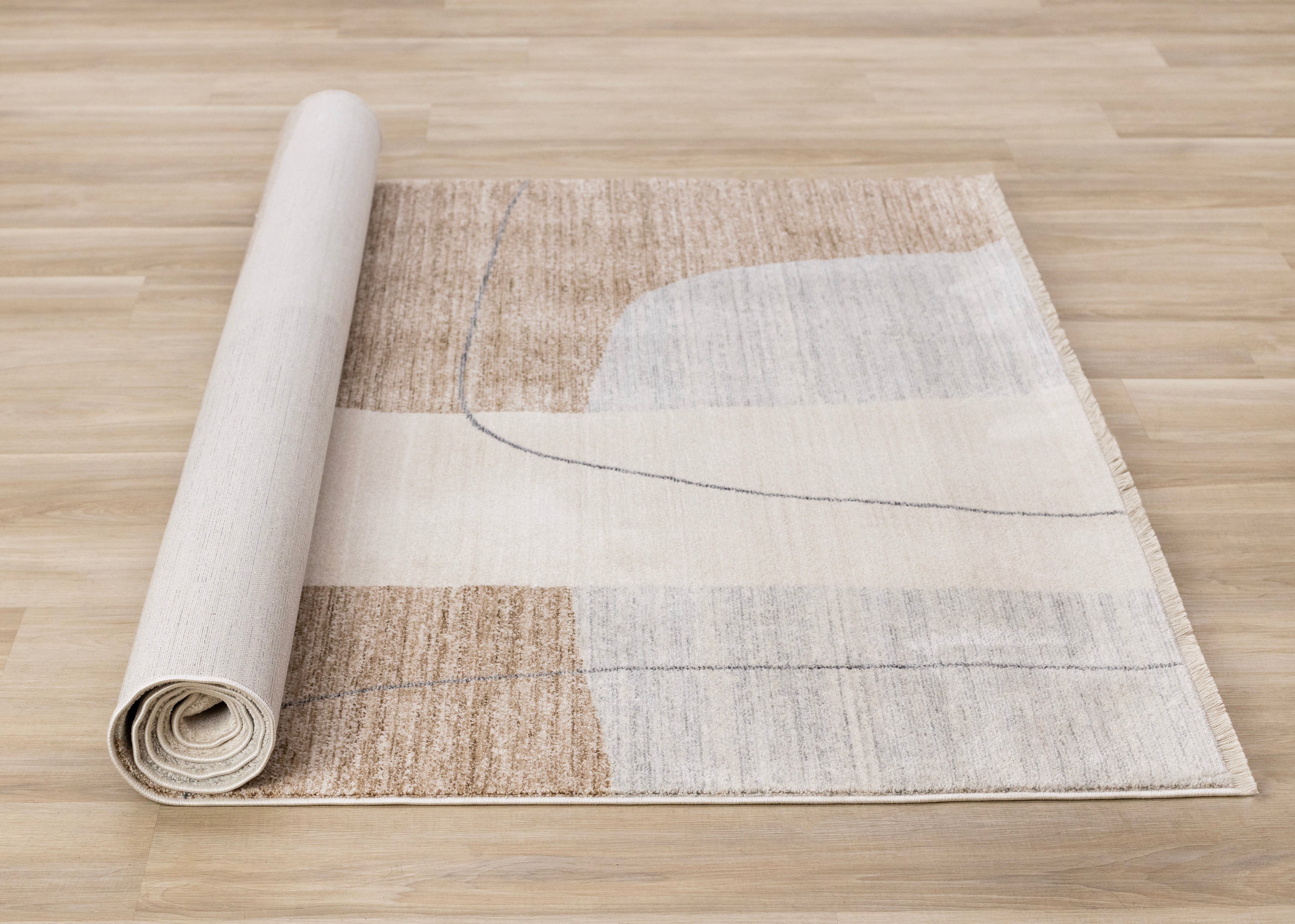 Marisa Grey Brown Cream Geometric Rug