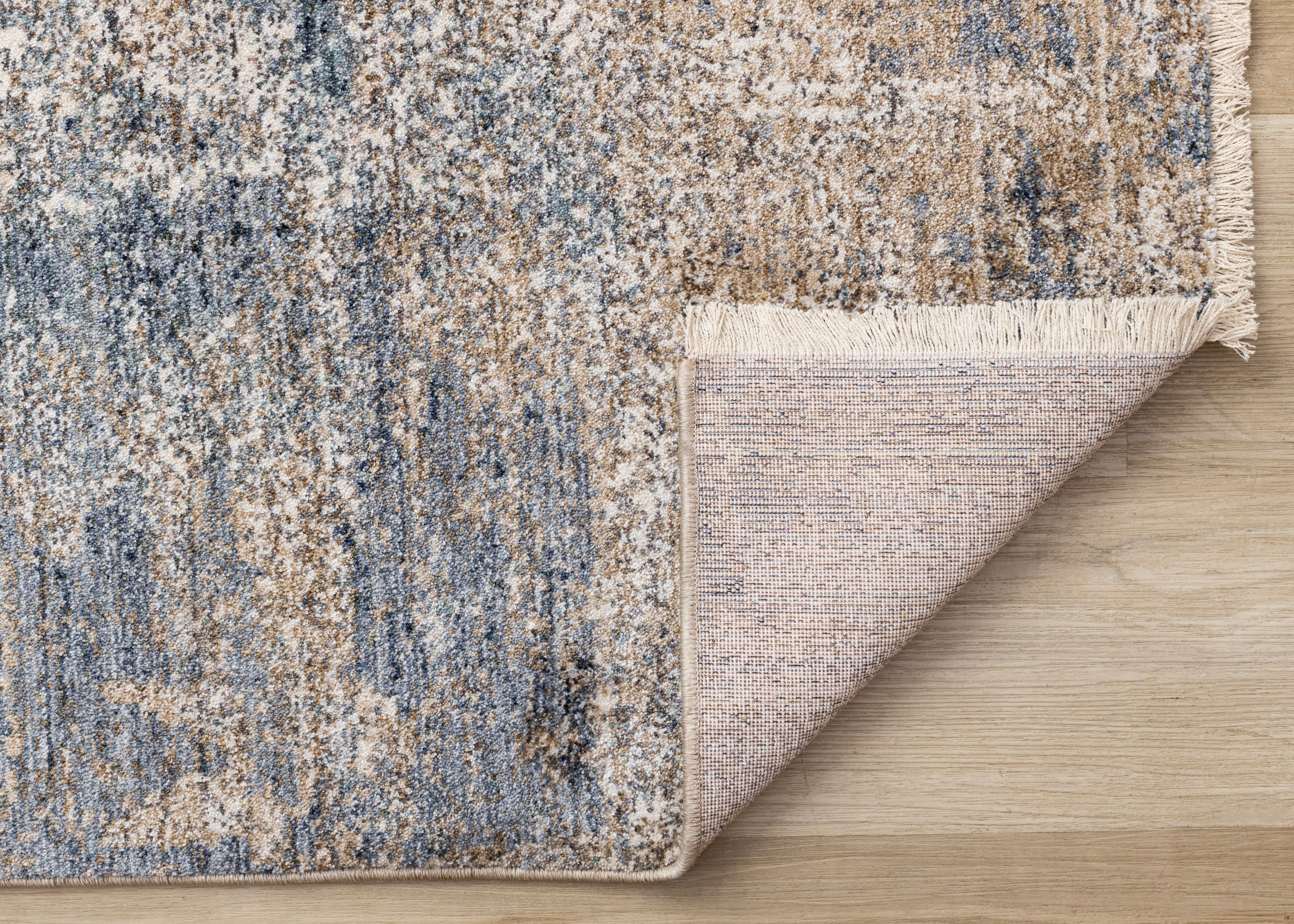 Marisa Blue Beige White Distressed Rug