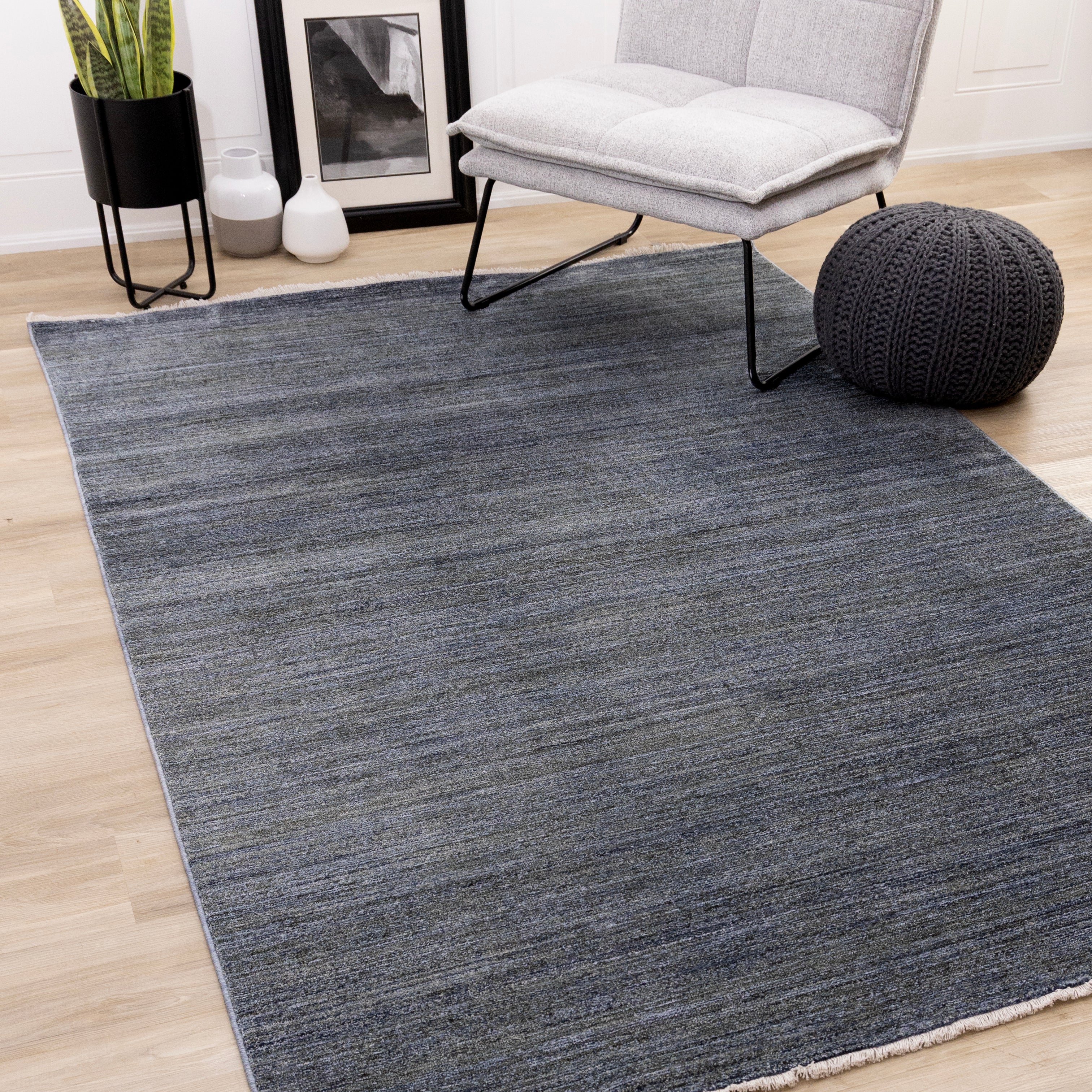 Marisa Blue Grey Subtle Distressed Rug