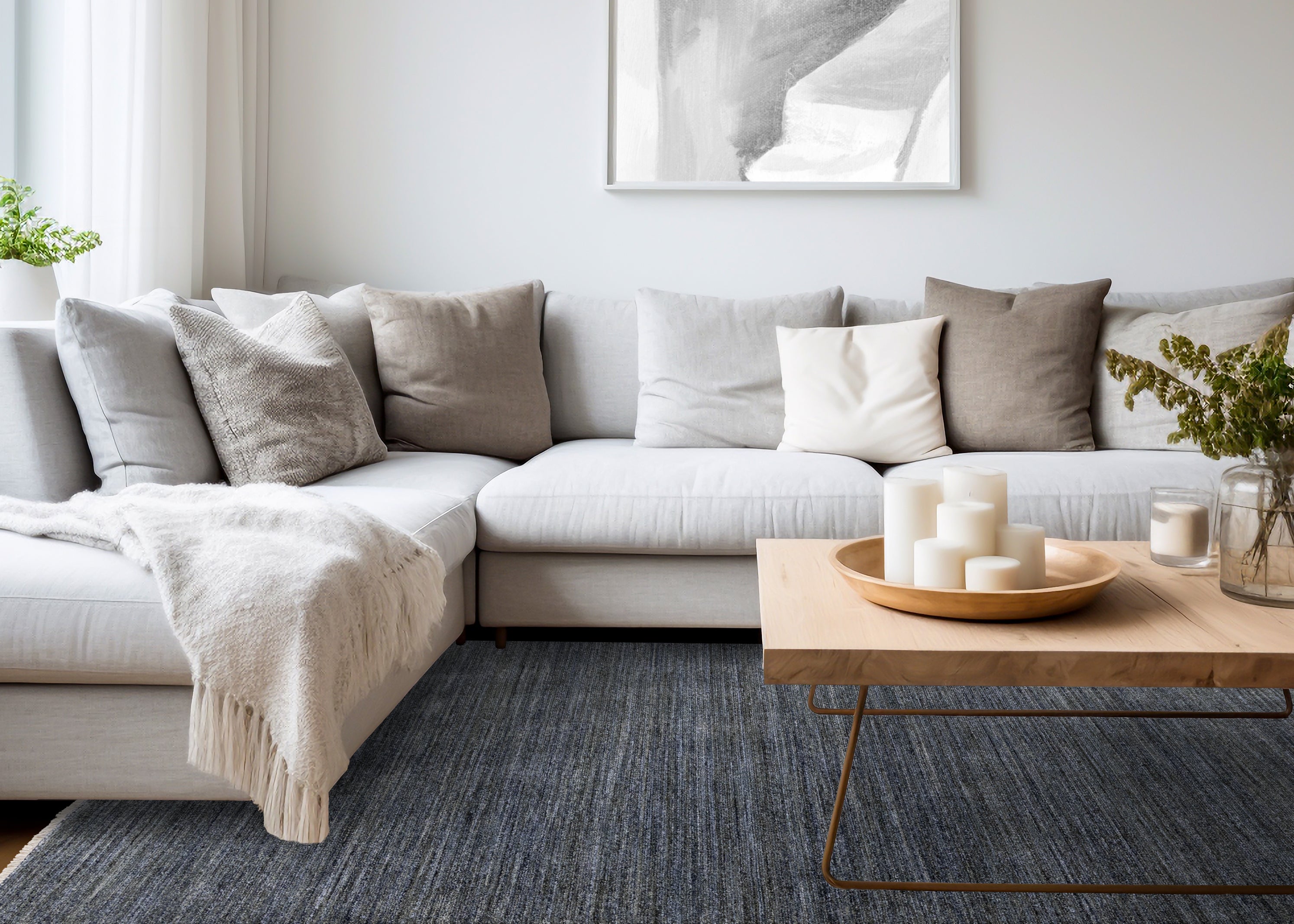 Marisa Blue Grey Subtle Distressed Rug