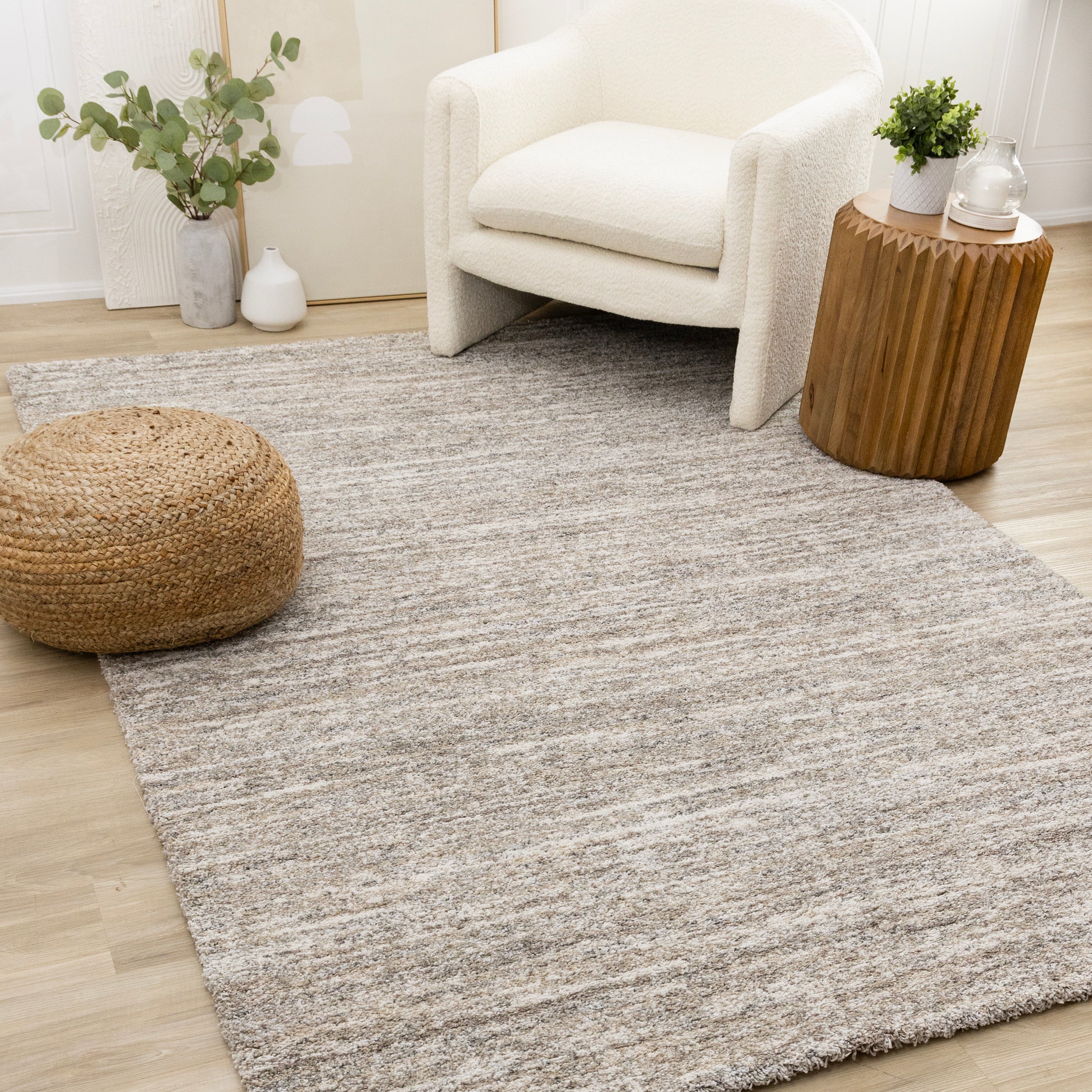 Marquis Grey White Brown Distressed Rug