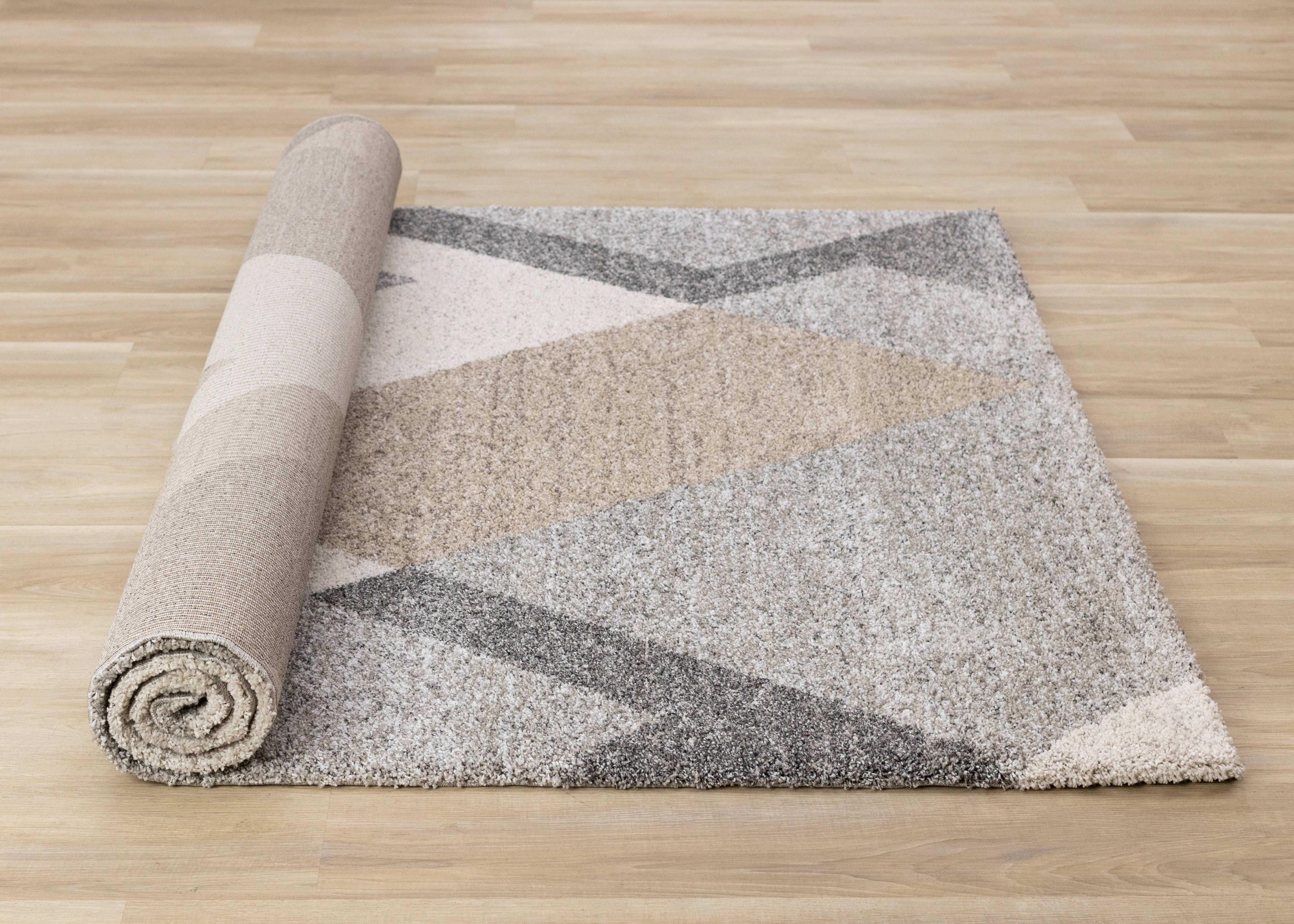 Marquis Grey White Beige Abstract Geometric Rug