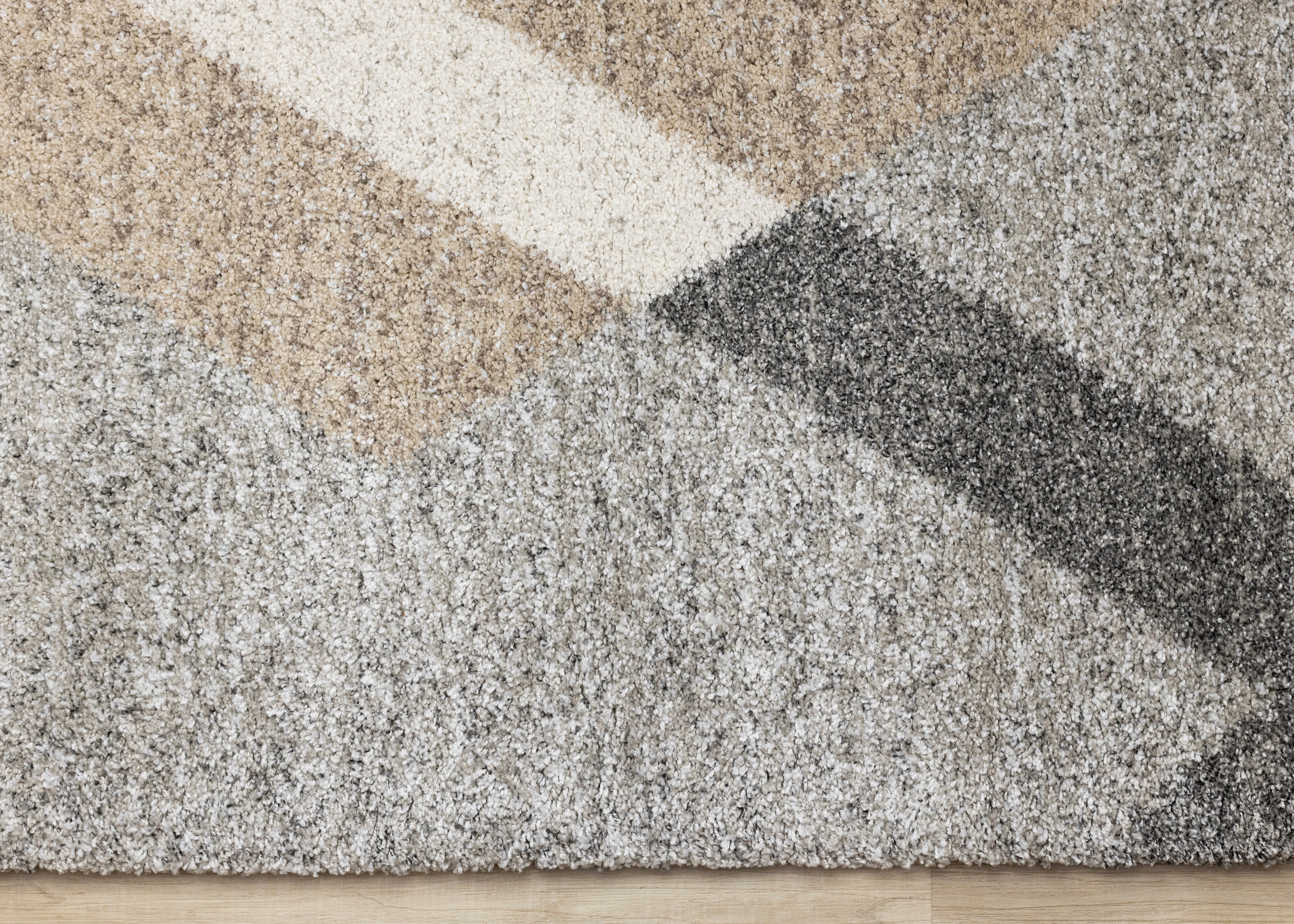 Marquis Grey White Beige Abstract Geometric Rug