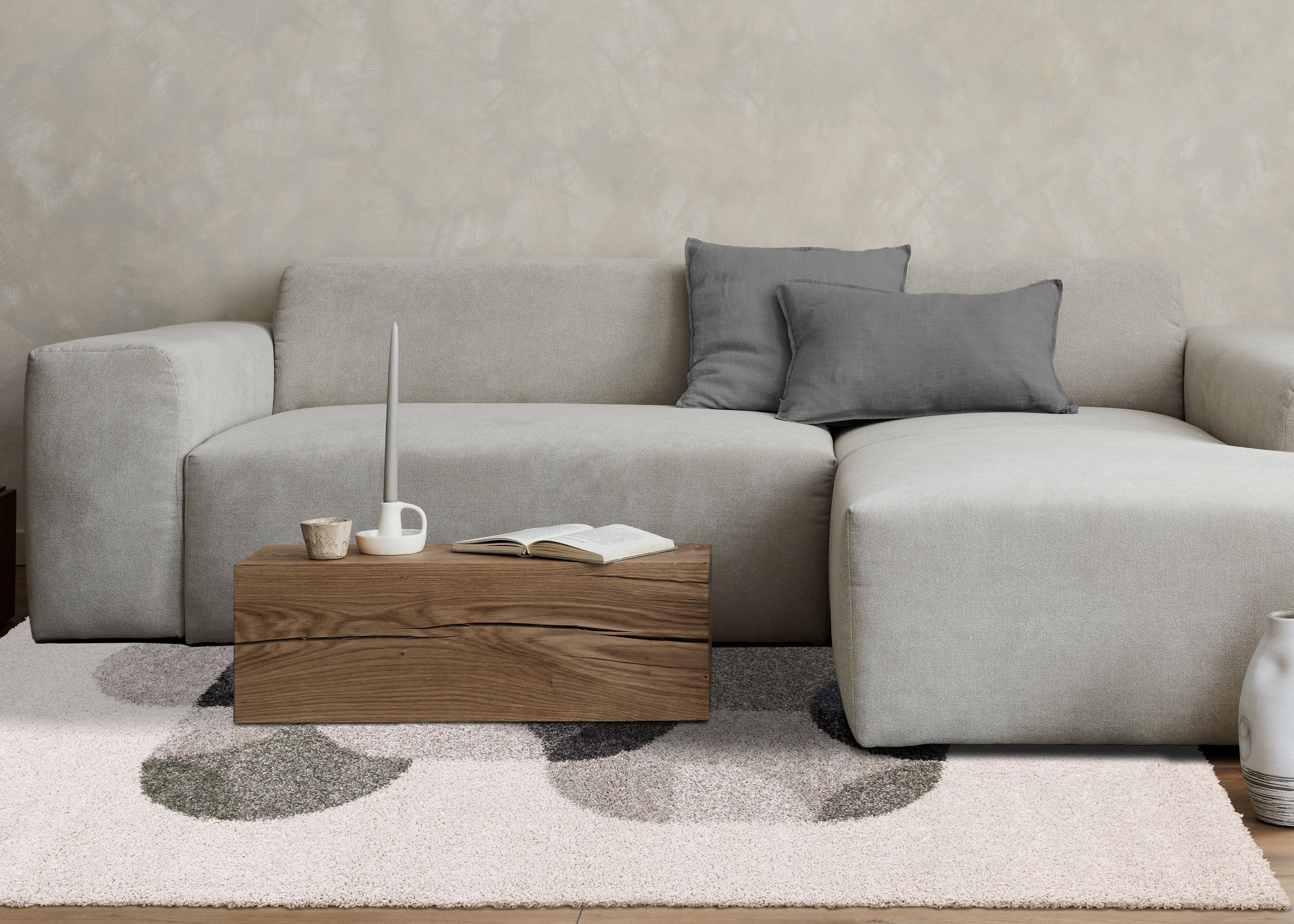 Mora Grey Blue Green Overlapping Ovals Rug