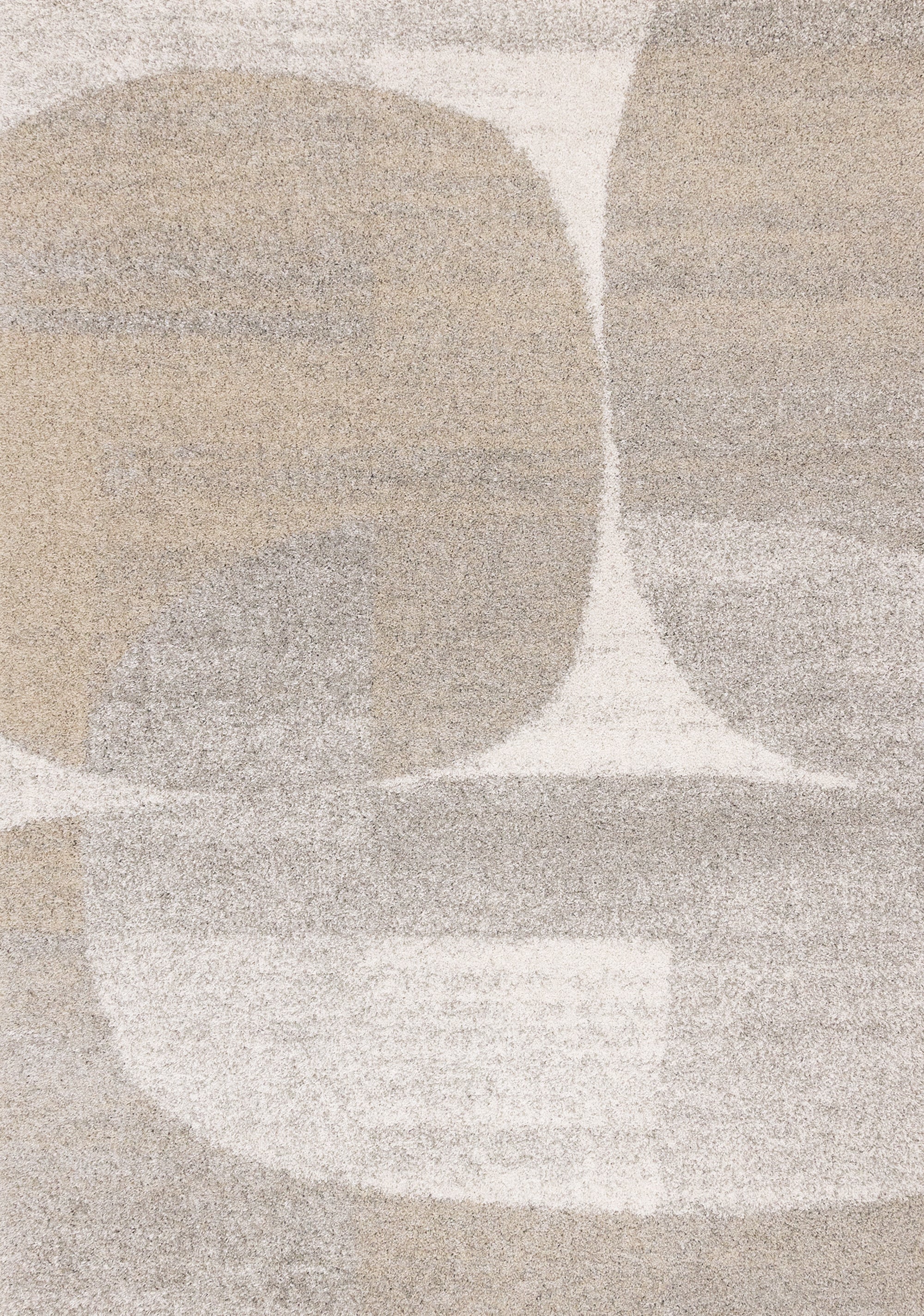 Mora Beige Taupe White Distressed Overlapping Shapes Design