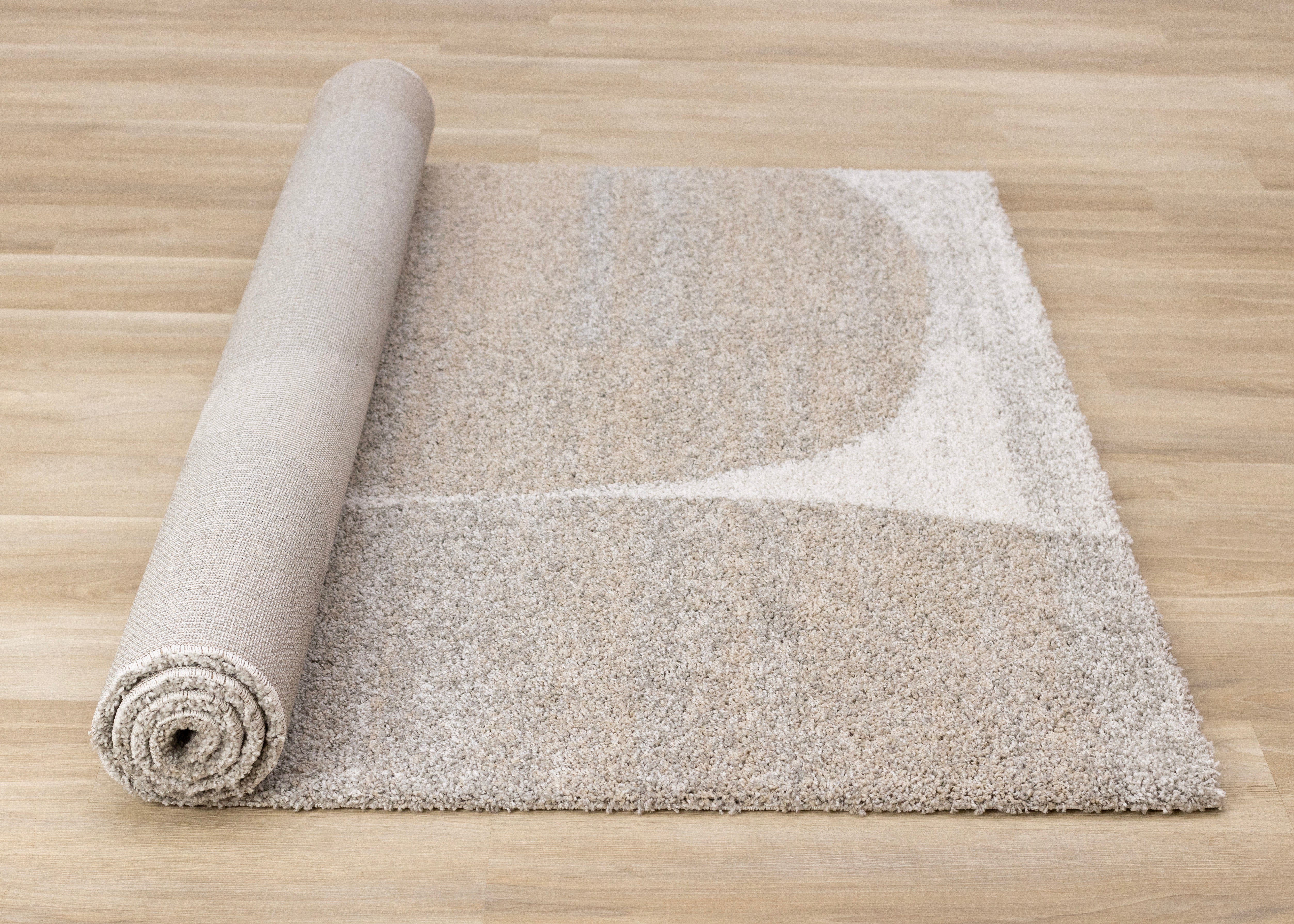 Mora Beige Taupe White Distressed Overlapping Shapes Design