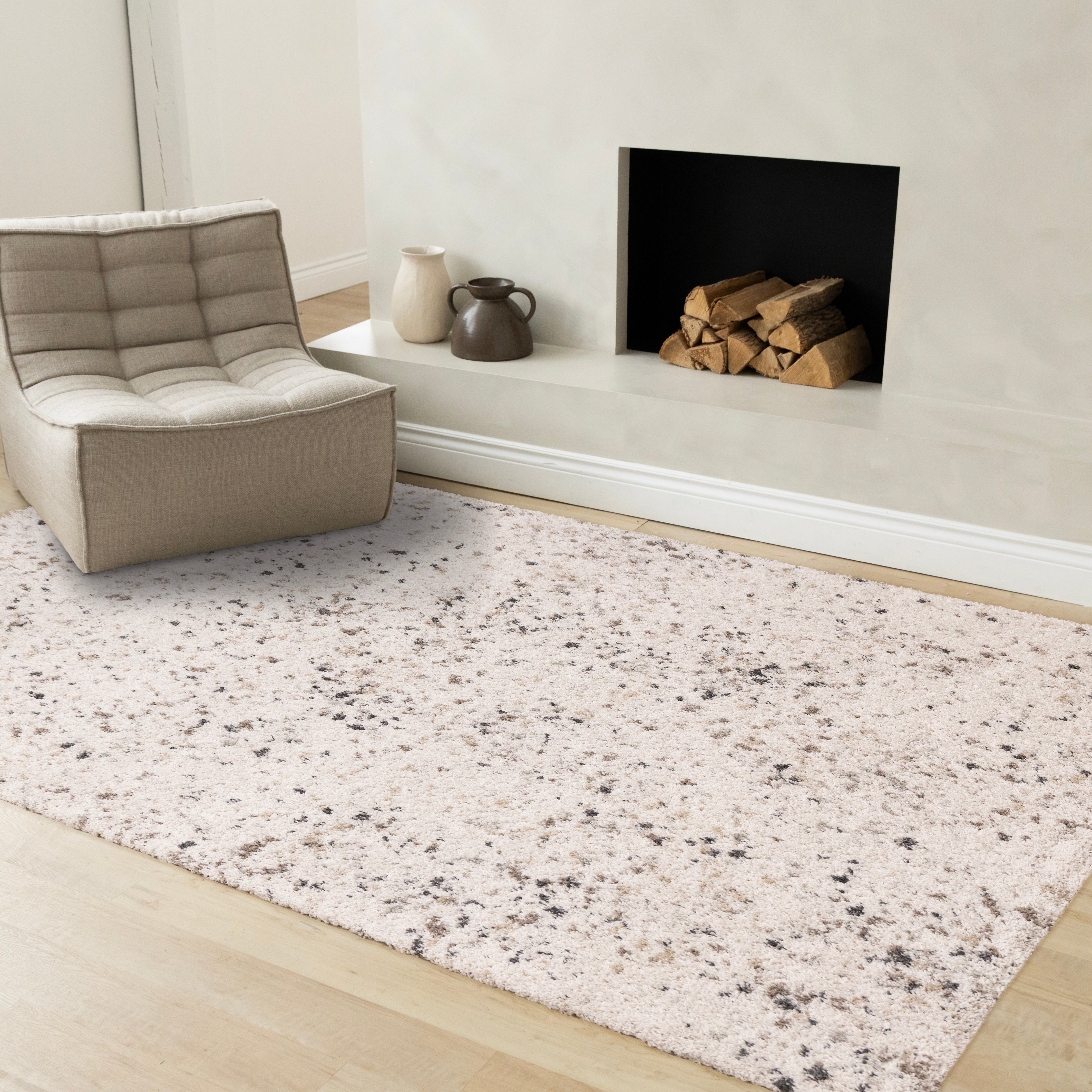 Mora White Grey Black Speckled Rug