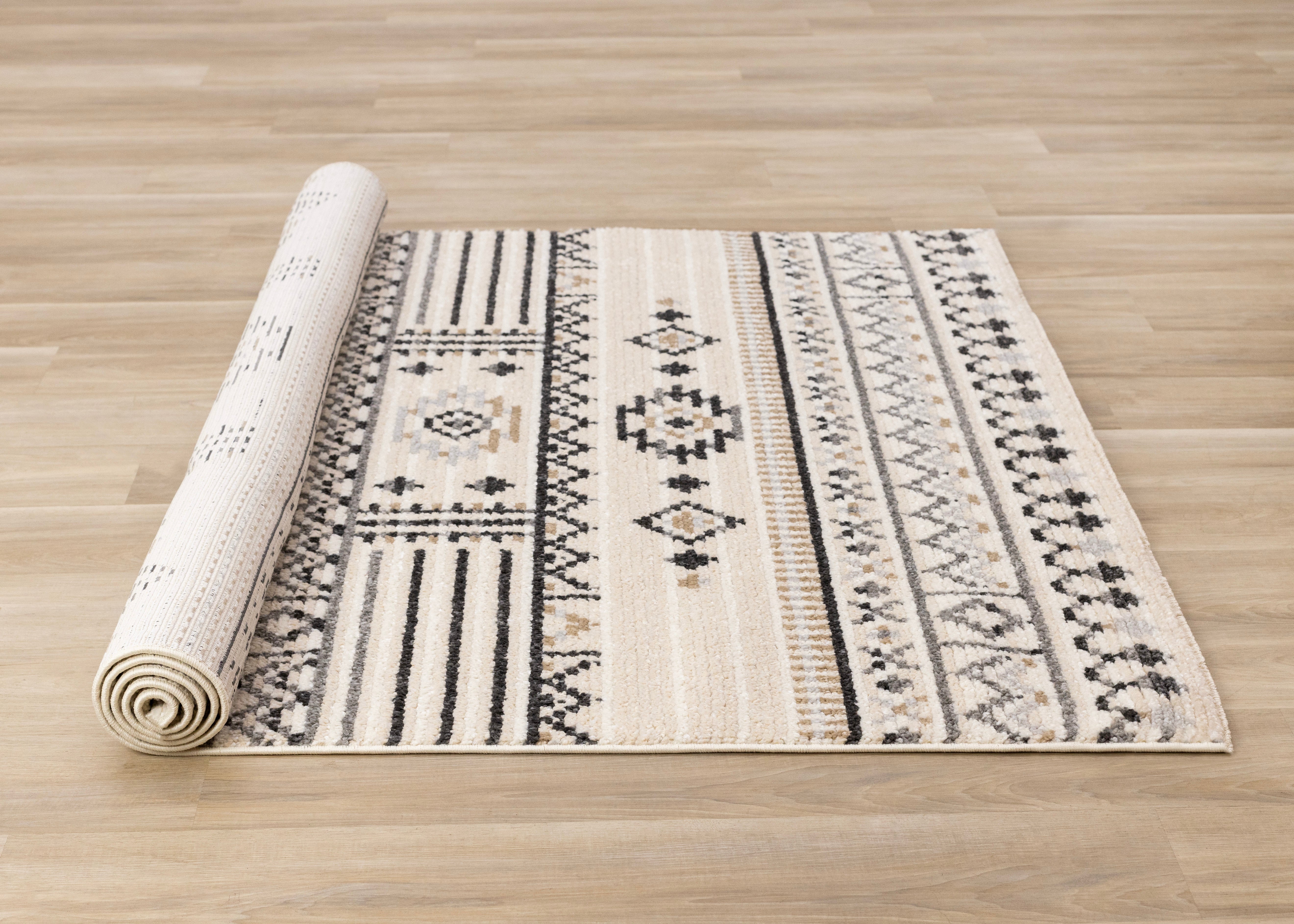 Nala Cream Grey Black Beige Southwestern Pattern Rug