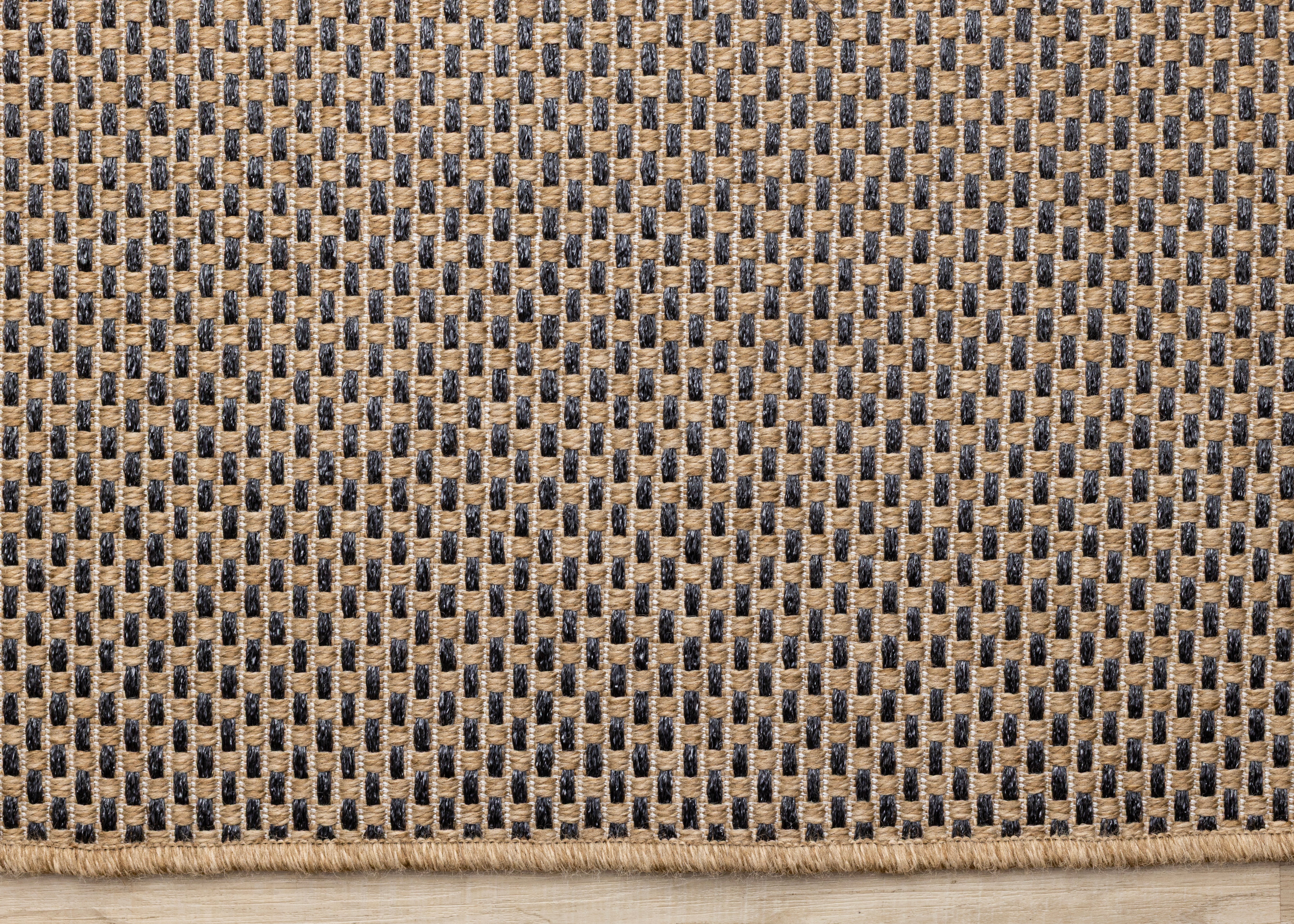 Novah Brown Black Geometric Flatweave Design Rug