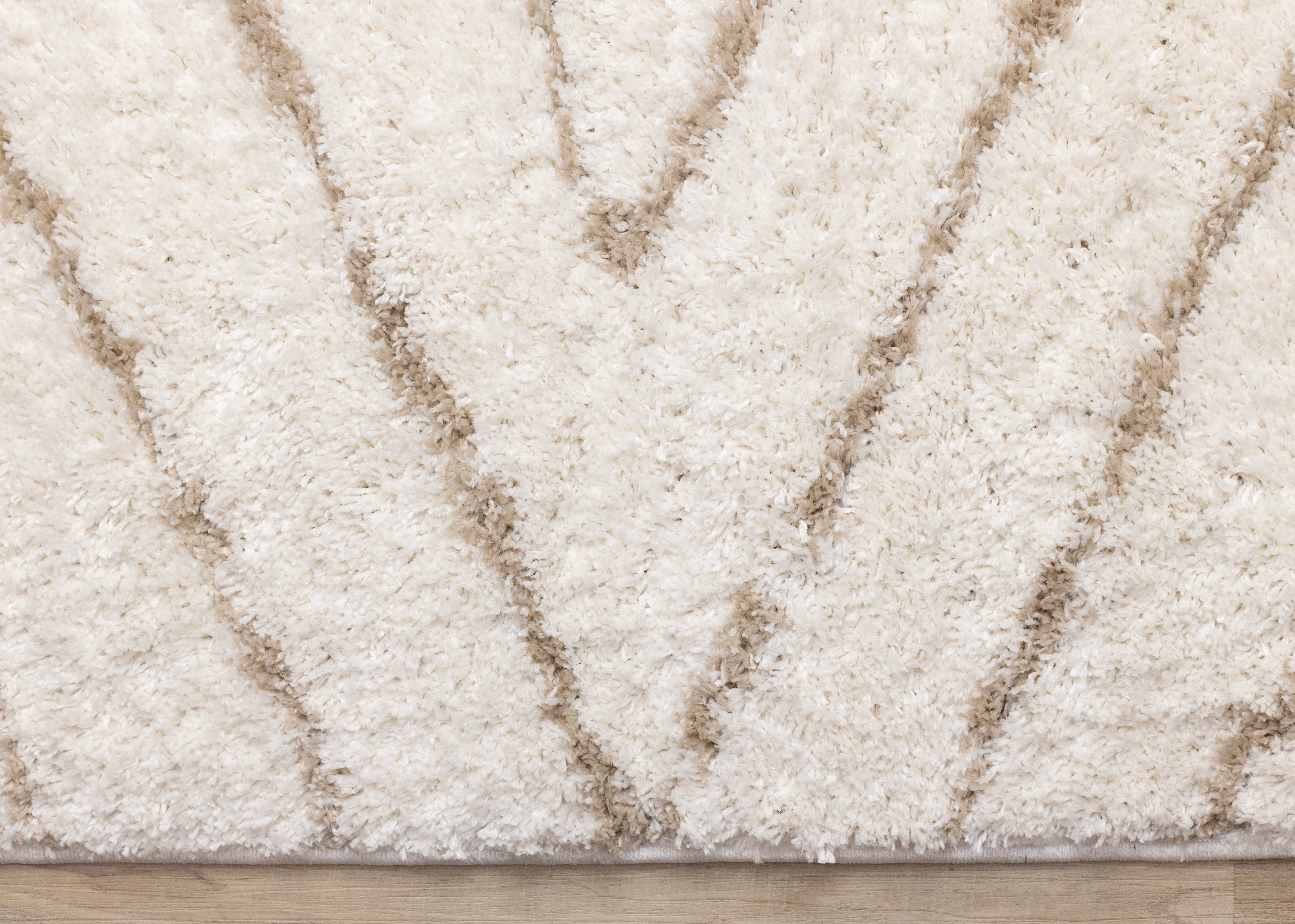 Pascal Cream Beige Geometric Shag Rug
