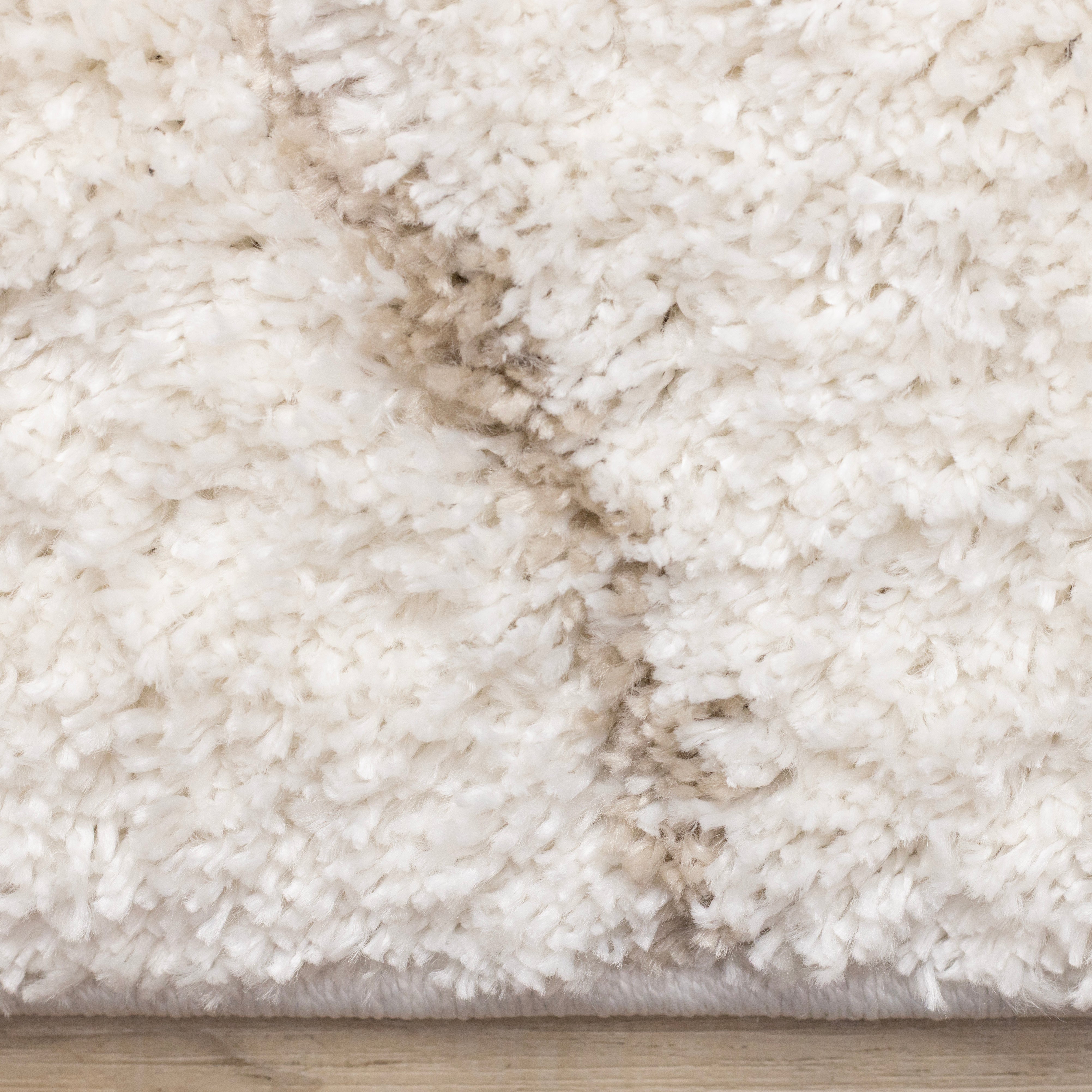 Pascal Cream Beige Geometric Shag Rug