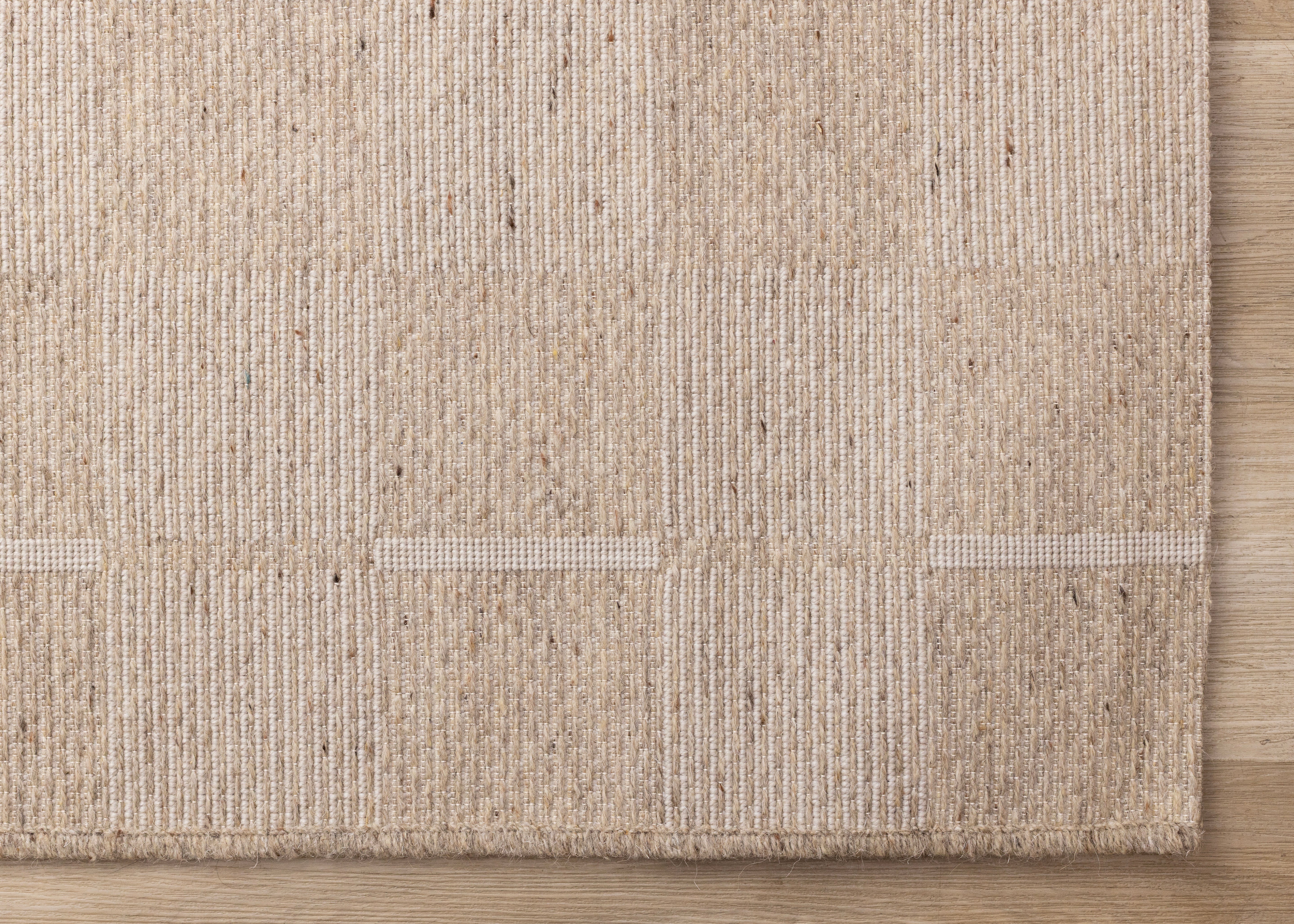 Peak Beige White Checkered Design Rug