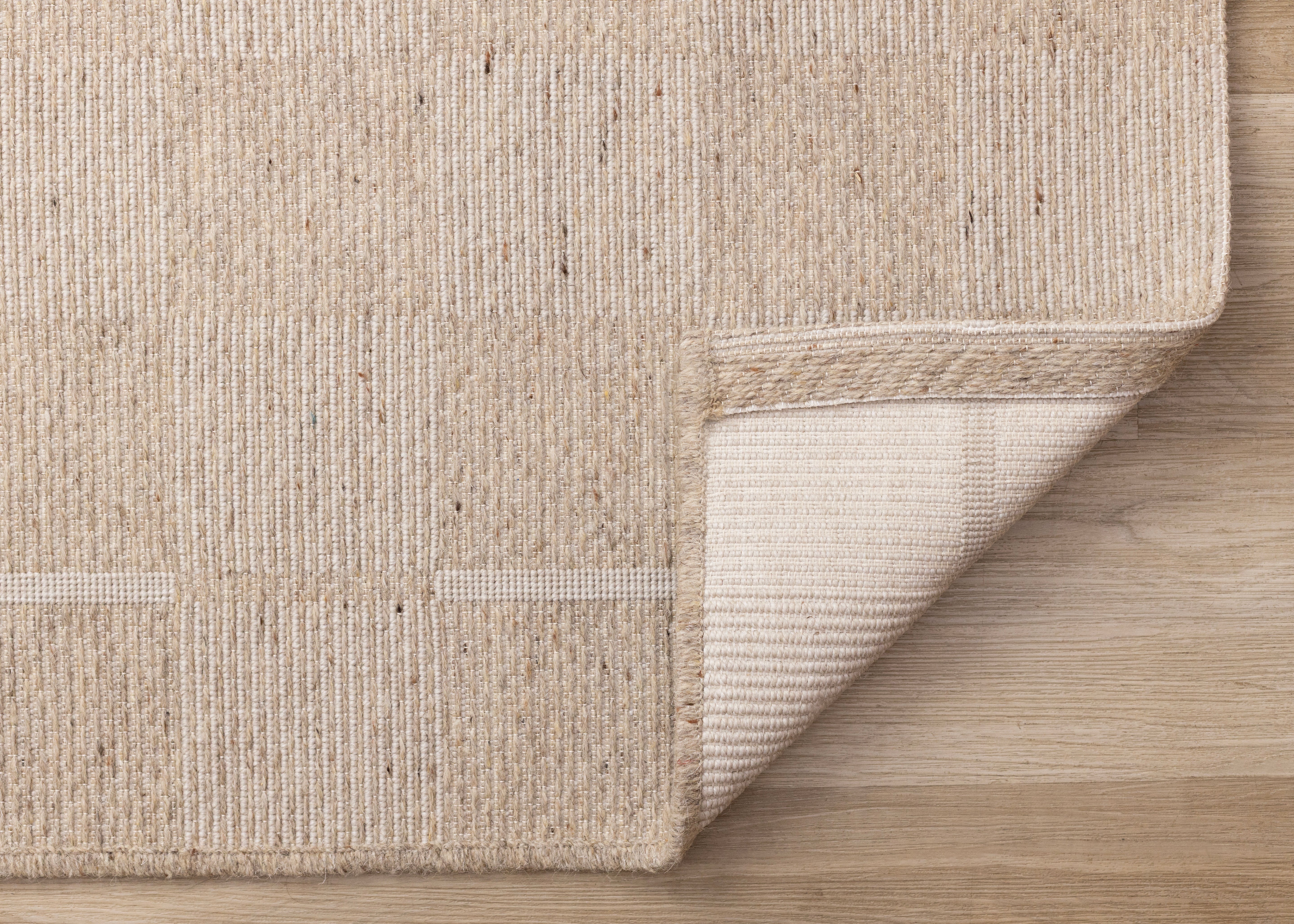 Peak Beige White Checkered Design Rug